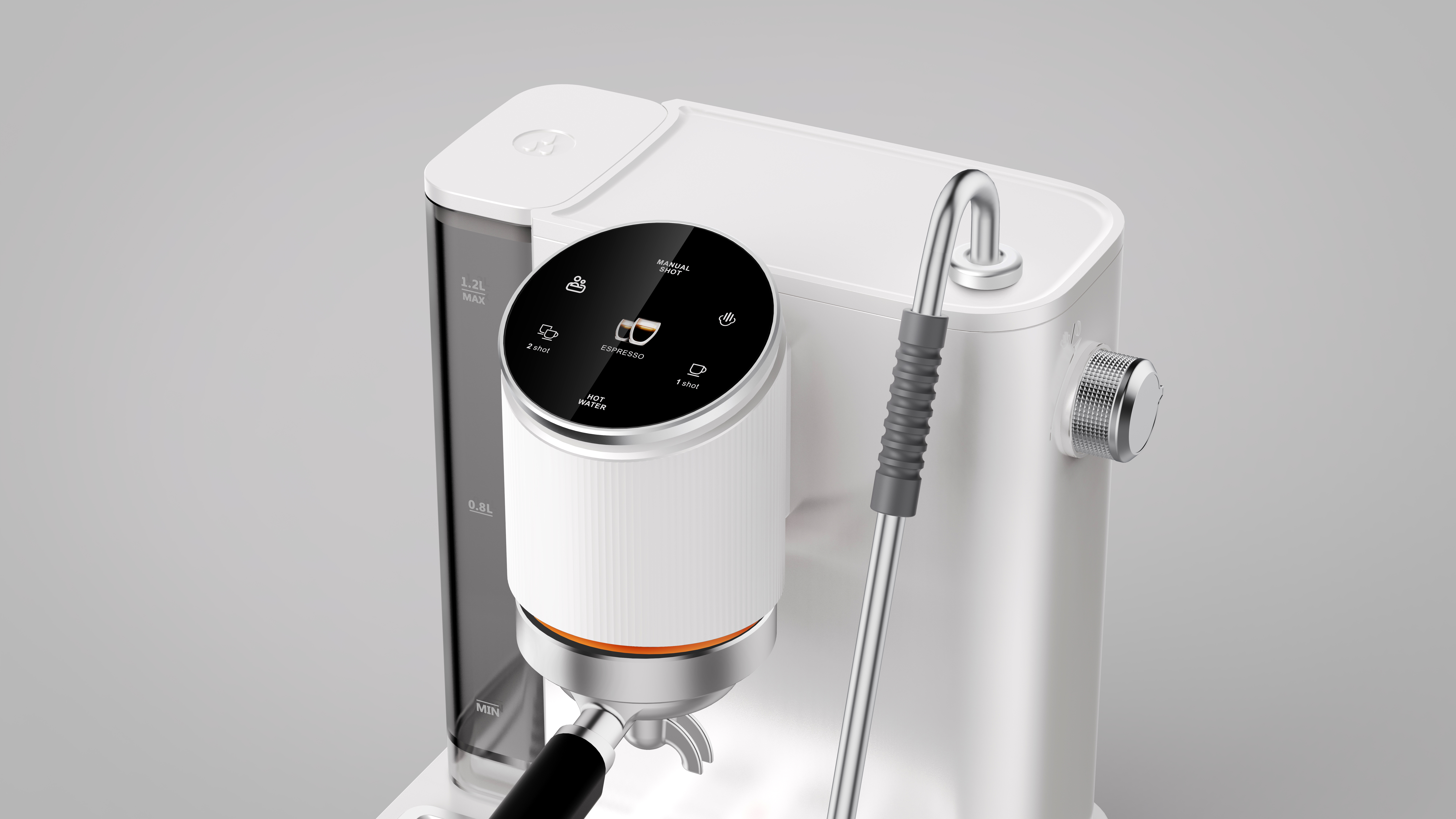 Coffee machine，industrial design，product design，Minimalist household appliances，Product rendering，Integration of Technology and Art，