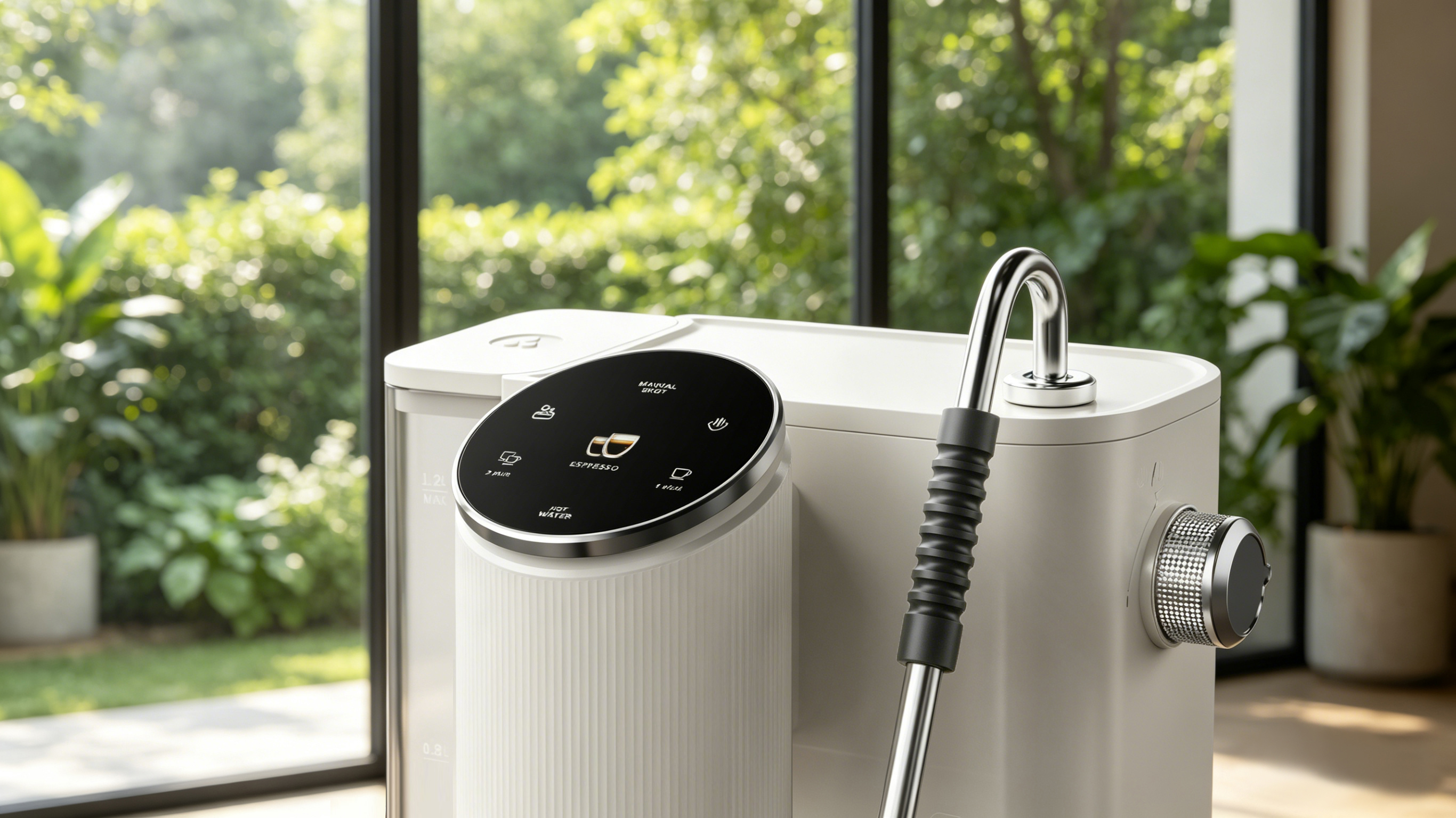 Coffee machine，industrial design，product design，Minimalist household appliances，Product rendering，Integration of Technology and Art，