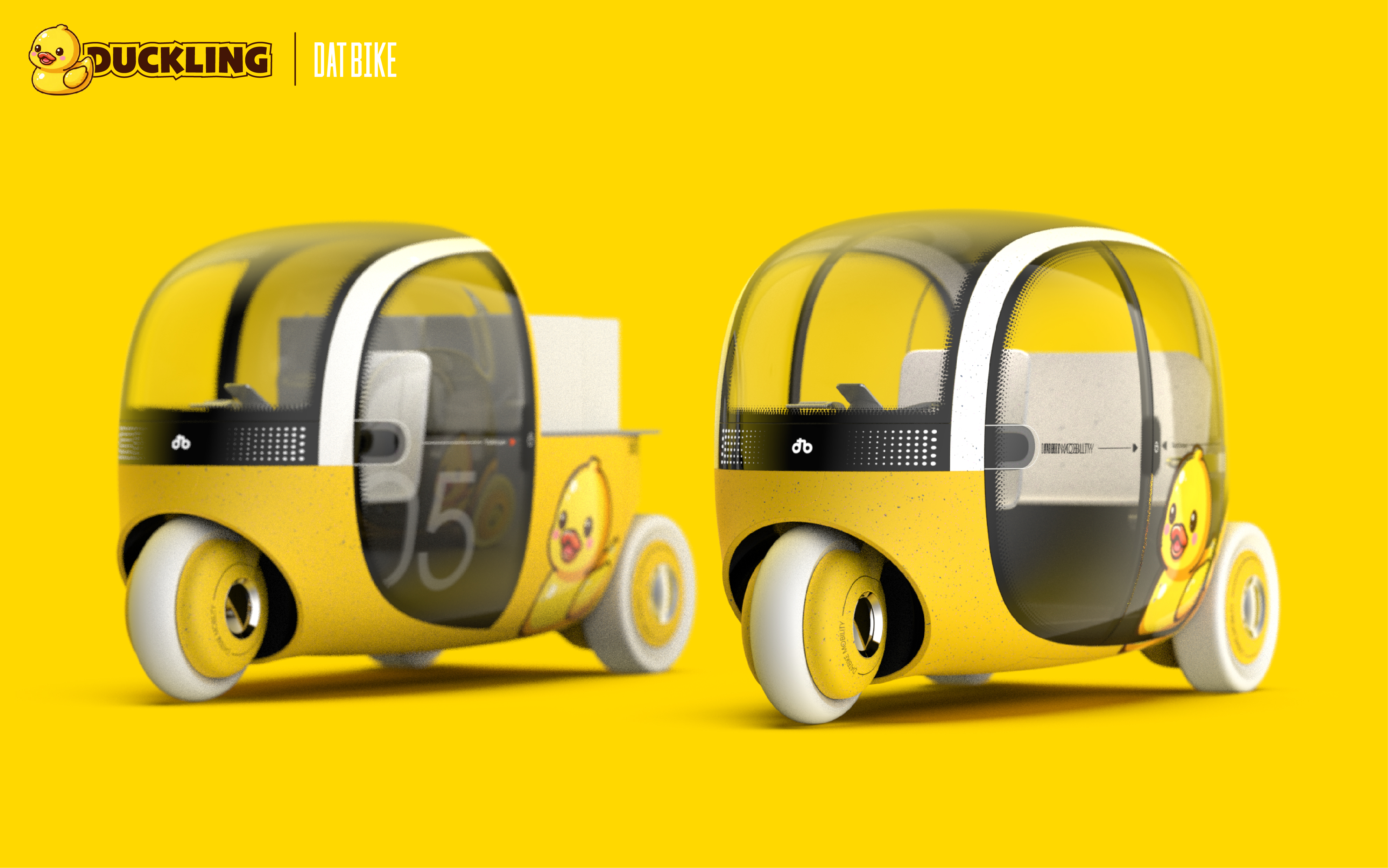 Automotive design，electric vehicles，Industrial design，Transportation，ecar，Duck，yellow，