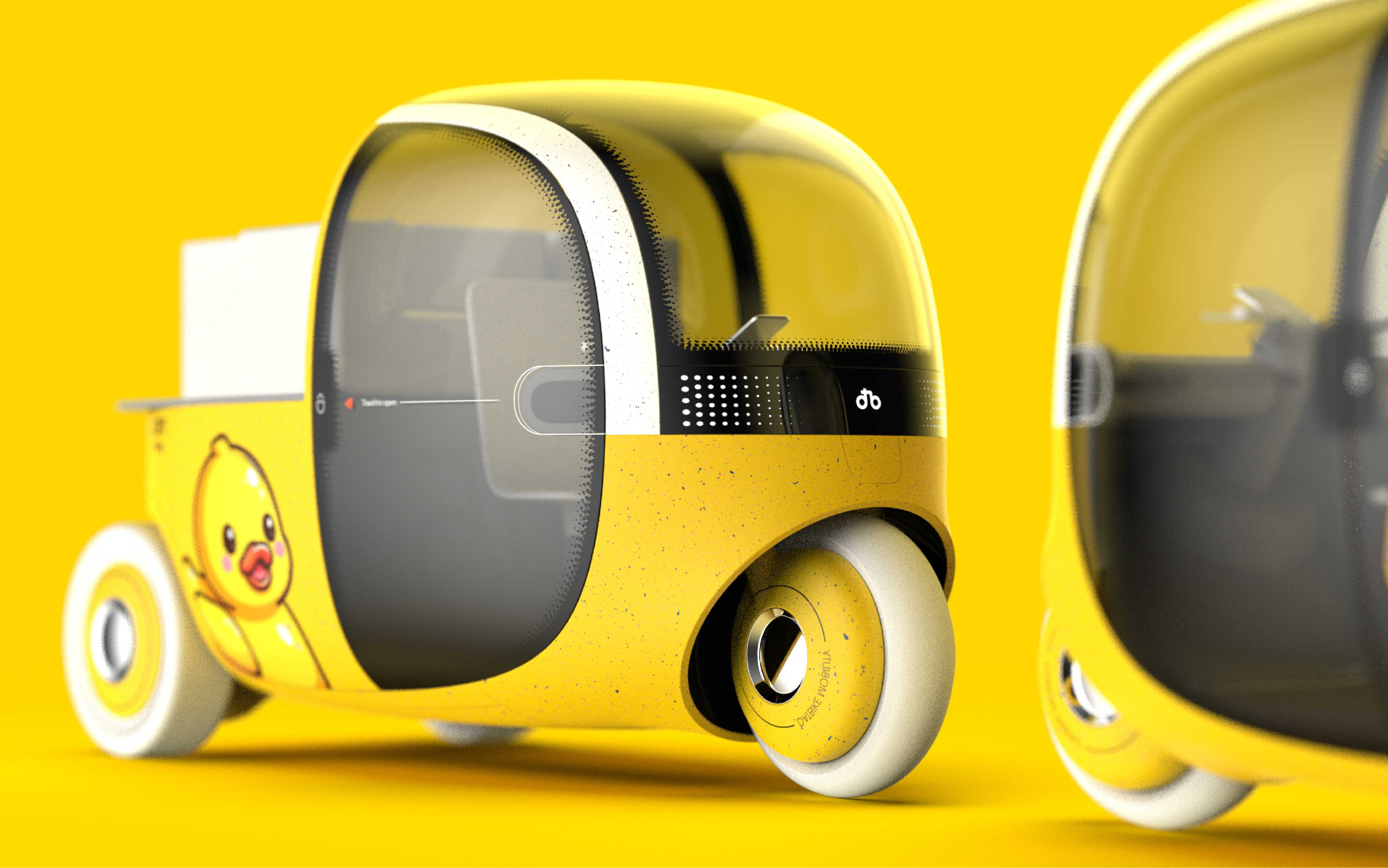 Automotive design，electric vehicles，Industrial design，Transportation，ecar，Duck，yellow，