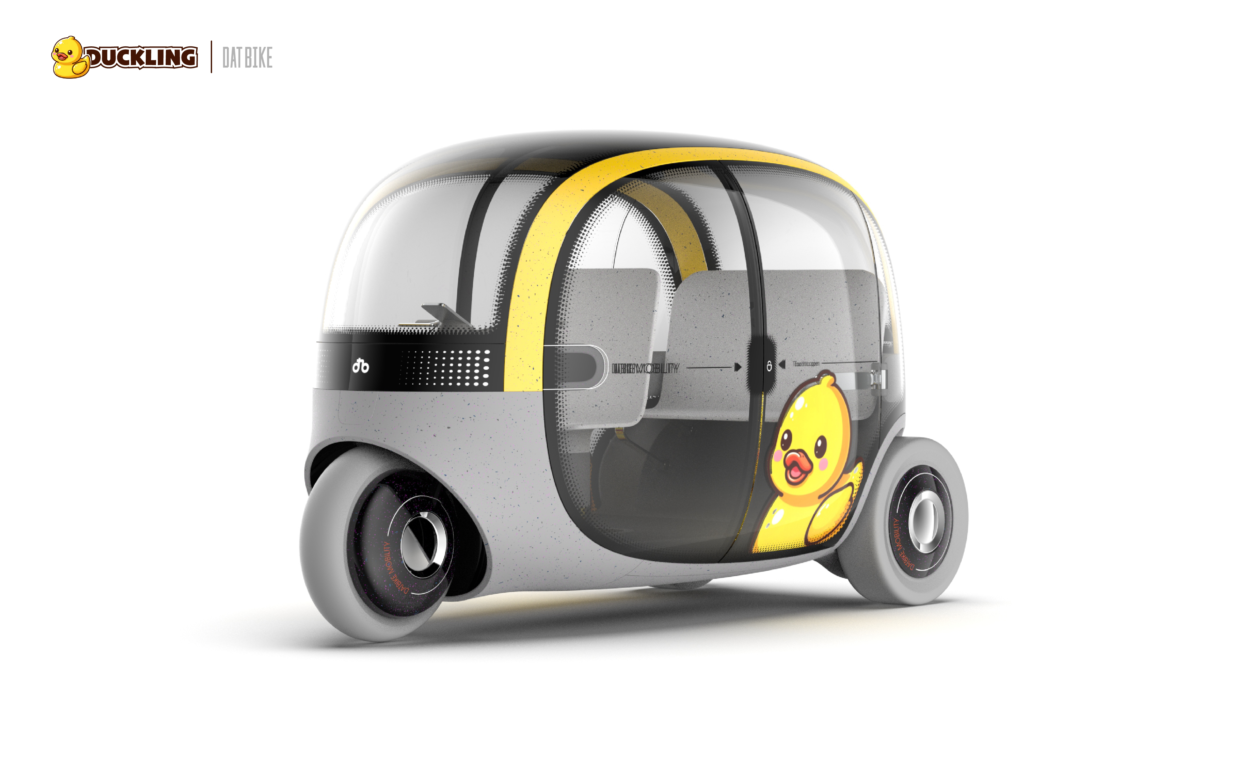 Automotive design，electric vehicles，Industrial design，Transportation，ecar，Duck，yellow，