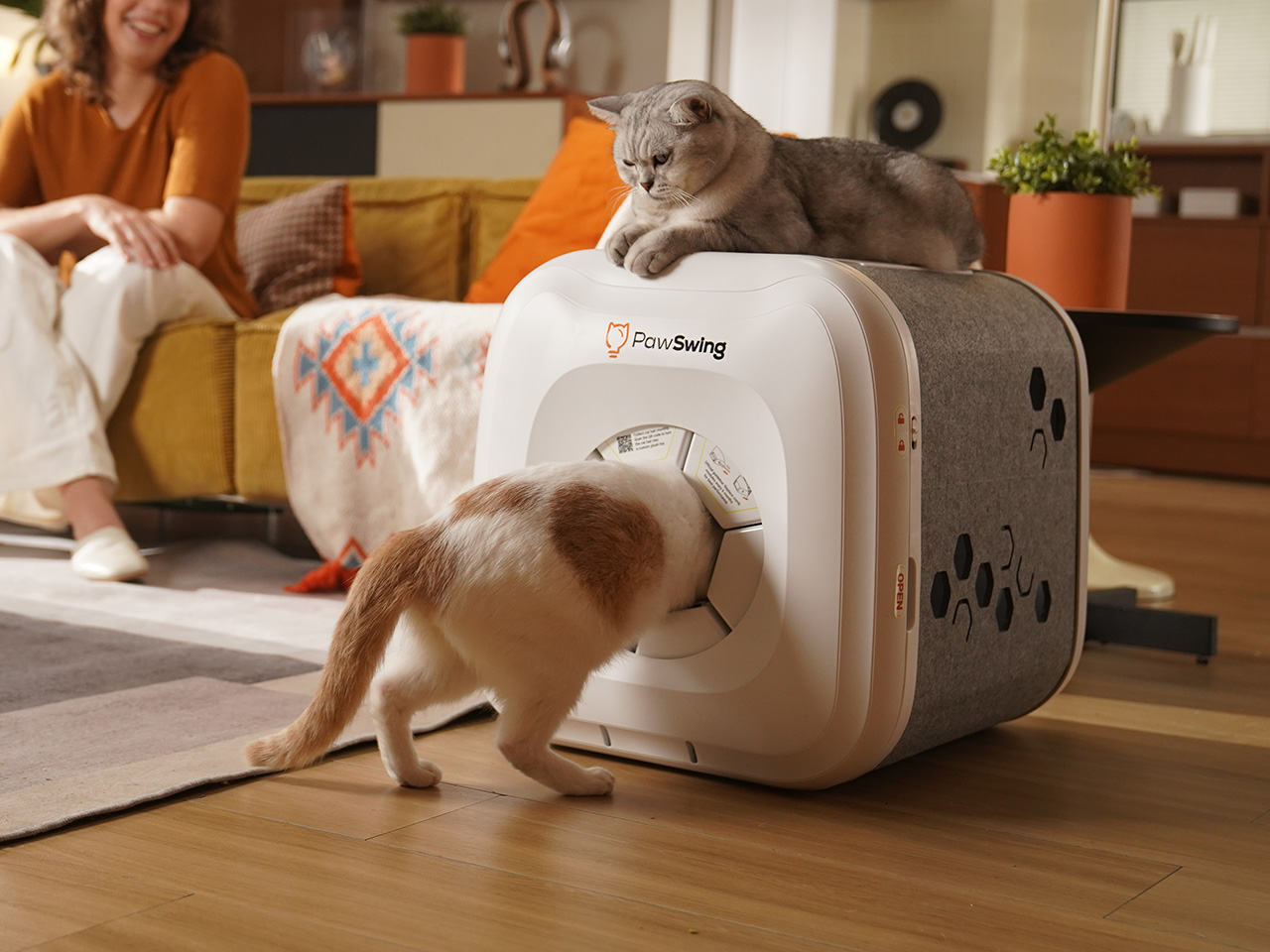 PawSwing Neo，Cat nest，Automatic combing，bionic cat tongue，Pet Beauty，