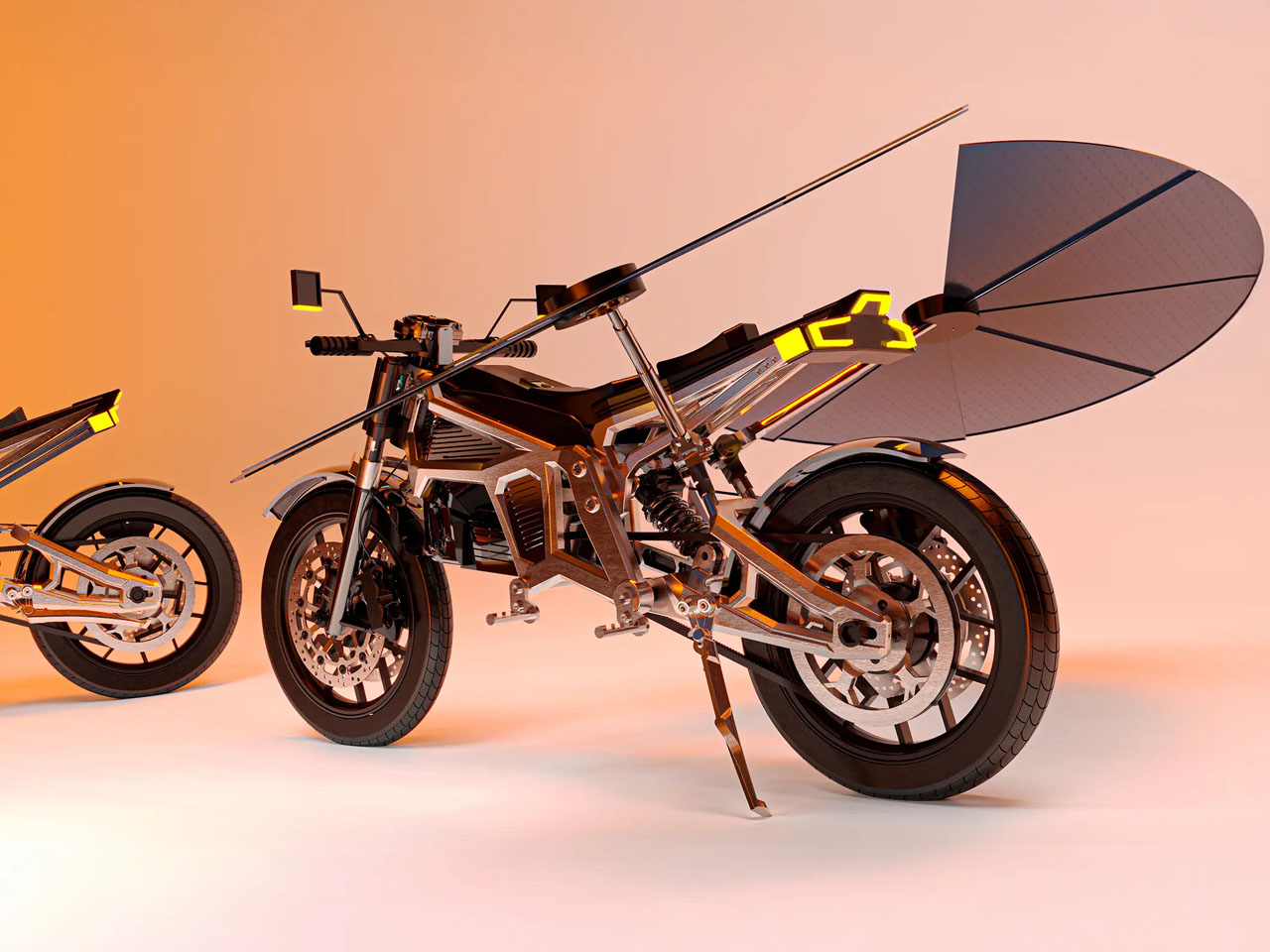 Solar Motorcycle，Self powered，new energy，Sustainable travel，