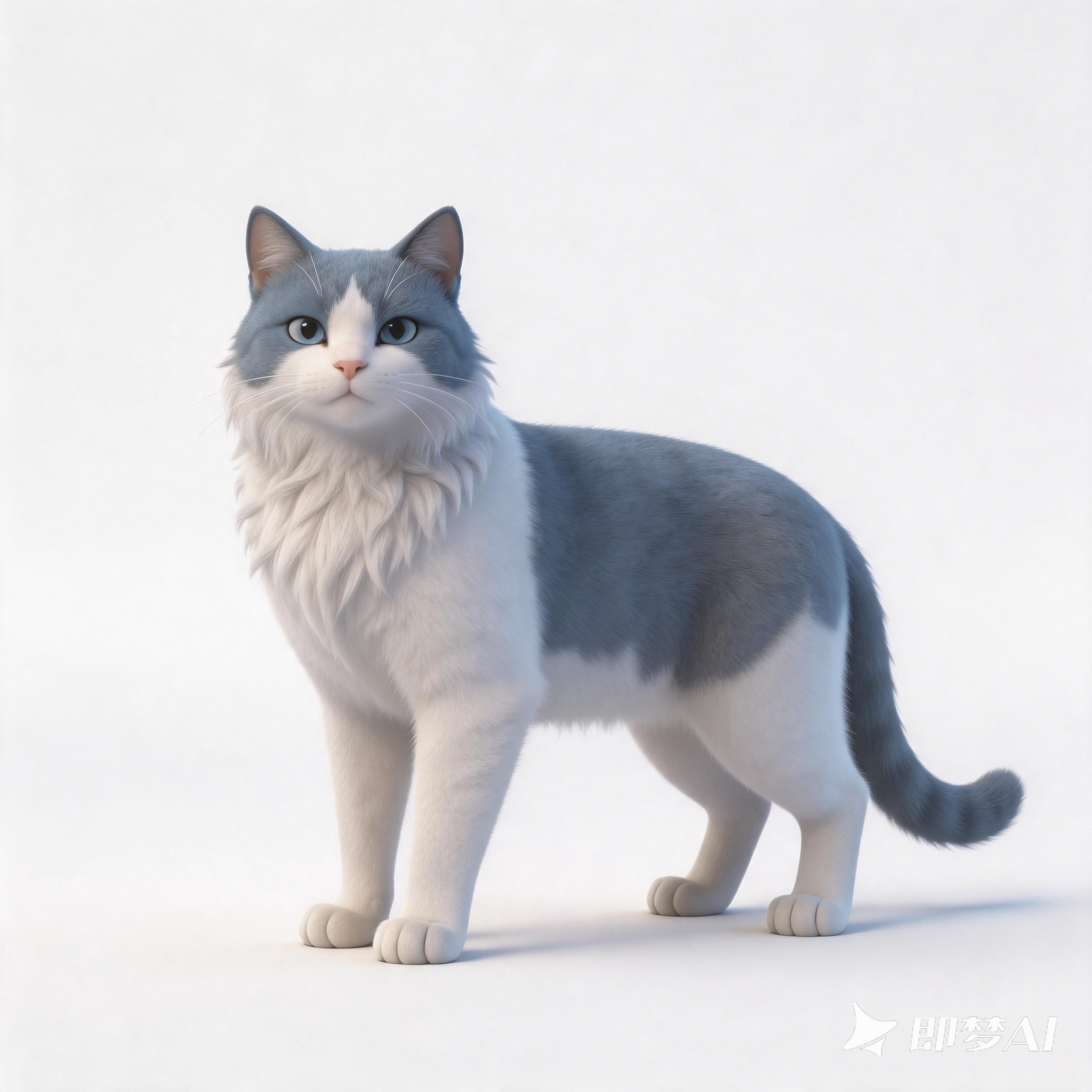 Blue and white cat，cat，