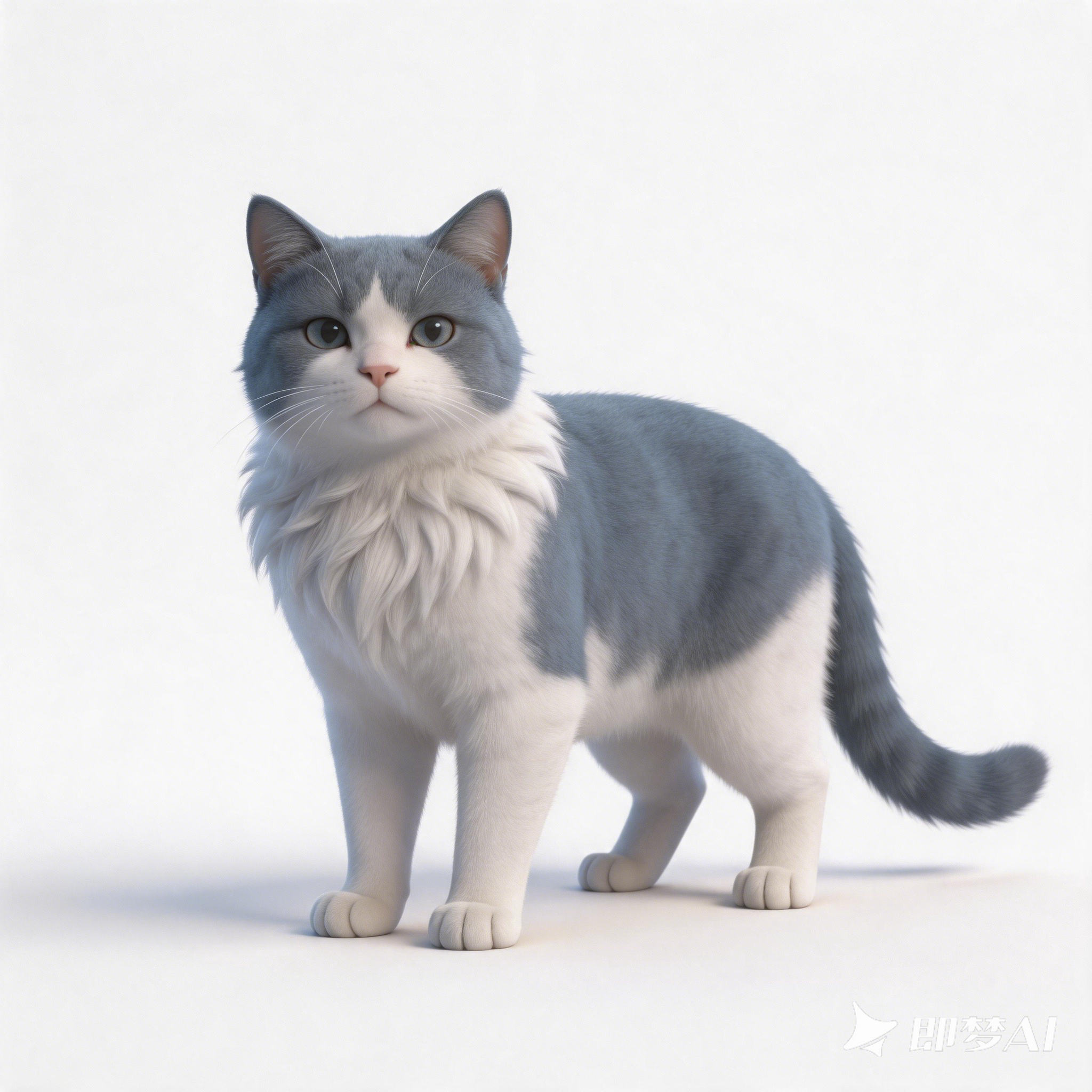 Blue and white cat，cat，