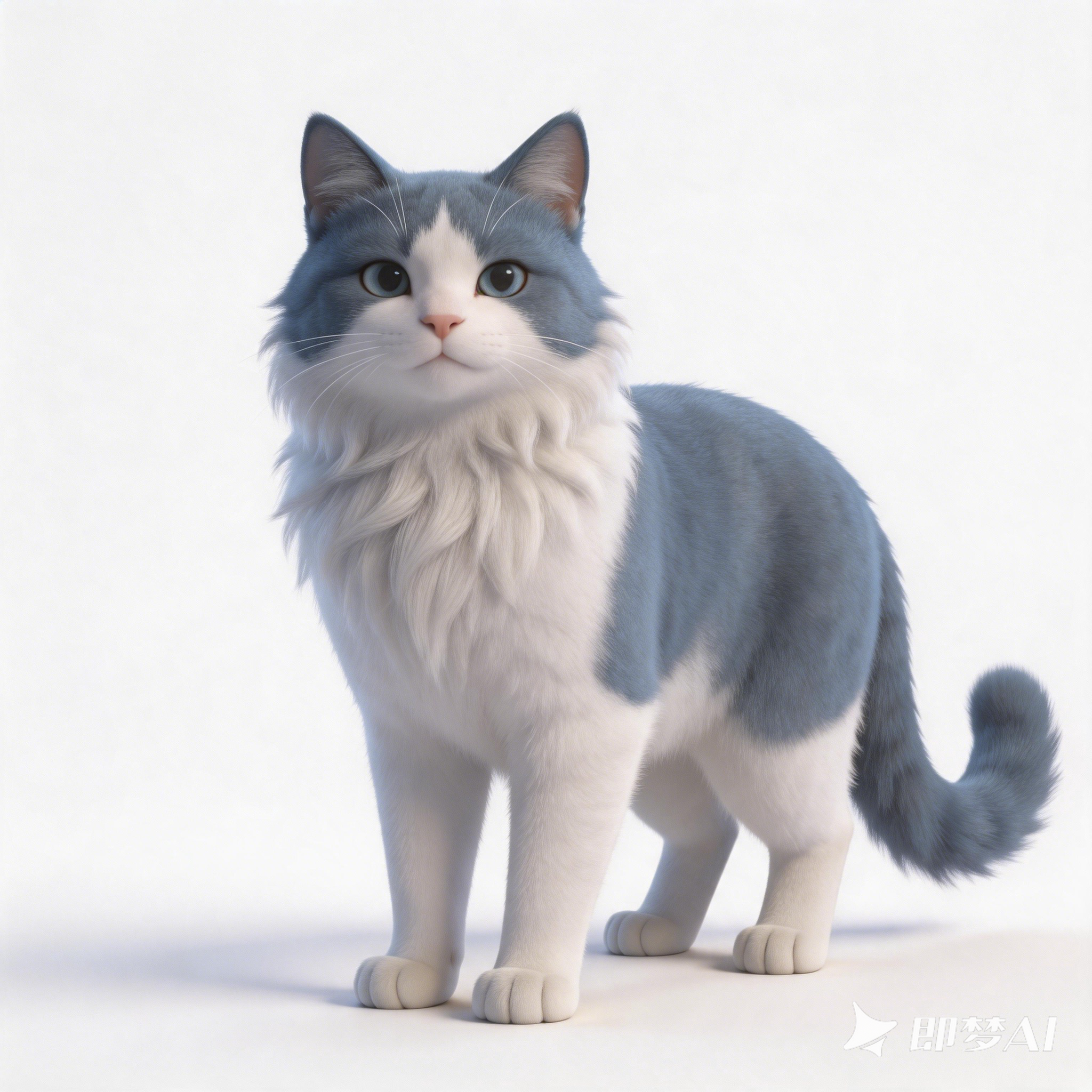 Blue and white cat，cat，