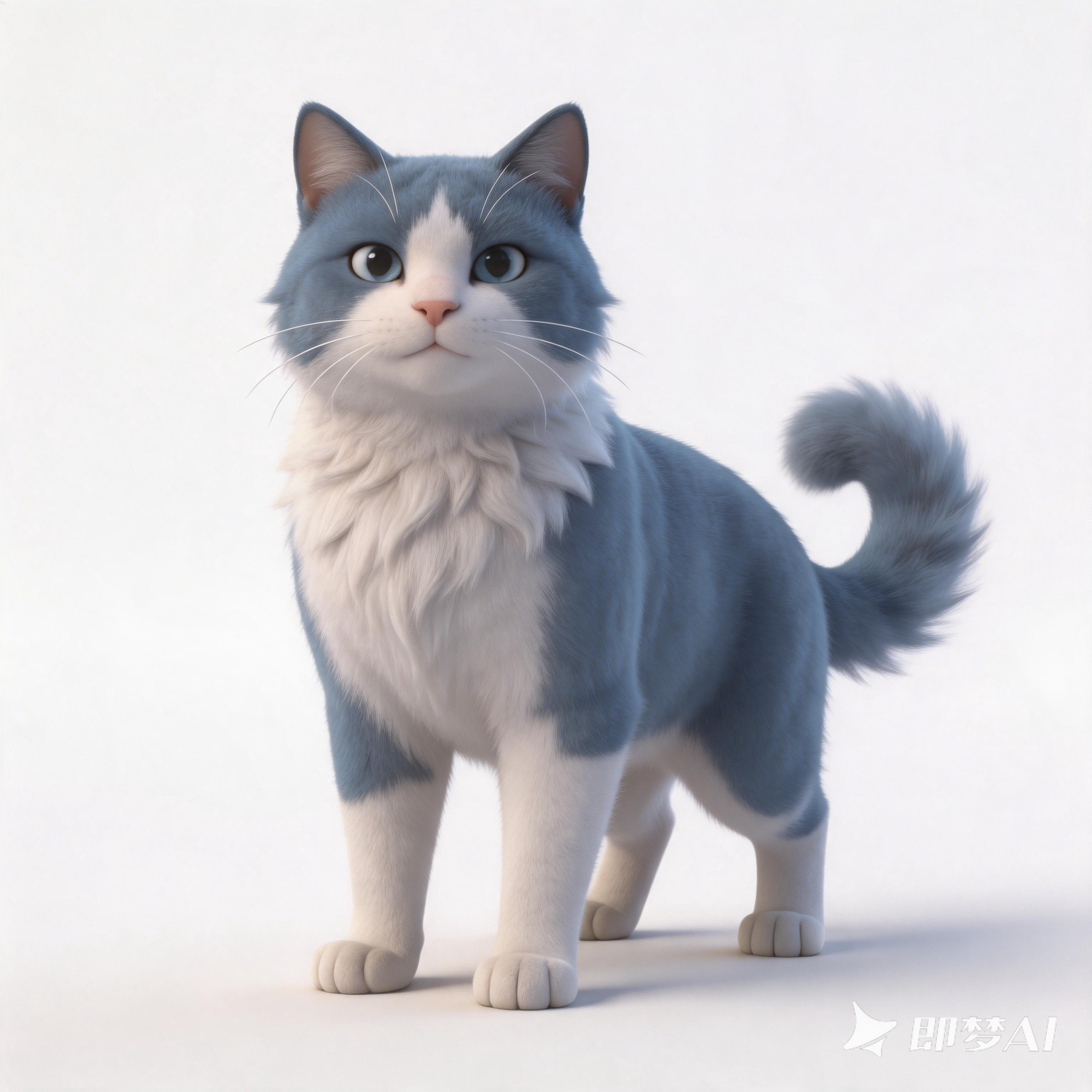 Blue and white cat，cat，