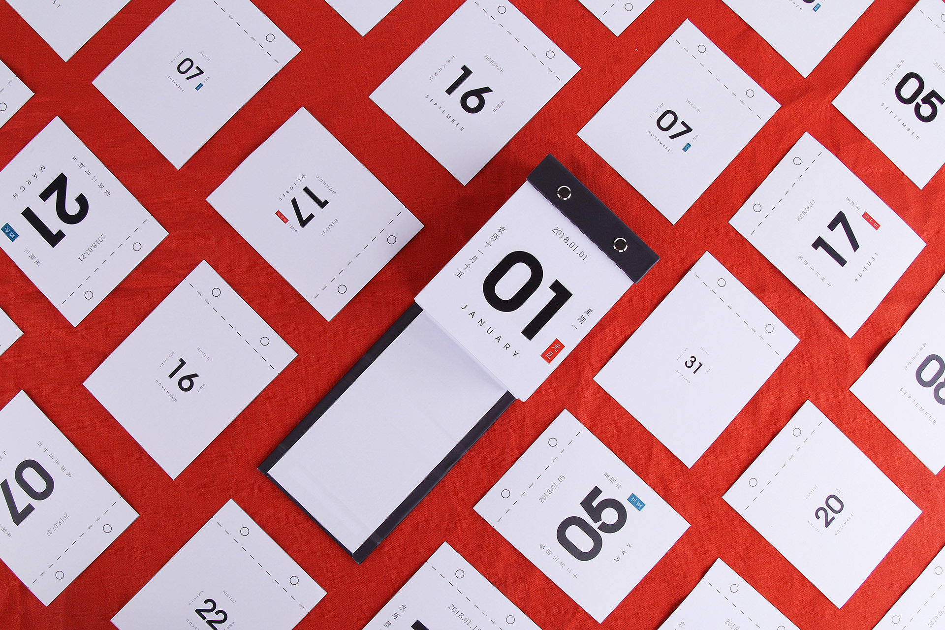 wall calendar，calendar，Desk calendar design，red dot，Wavy，Notebook design，Stationery design，