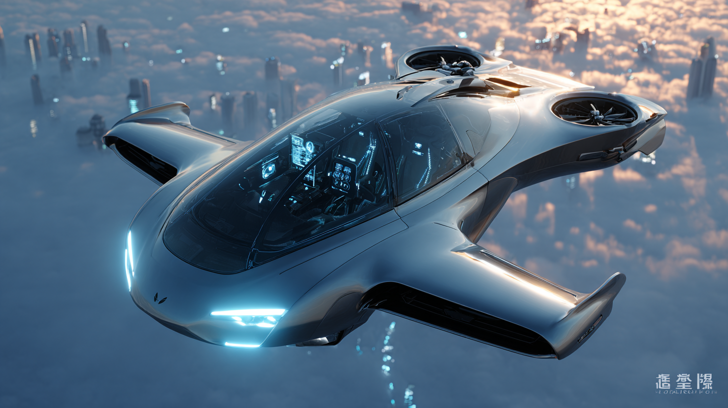 Sci-fi flying car，