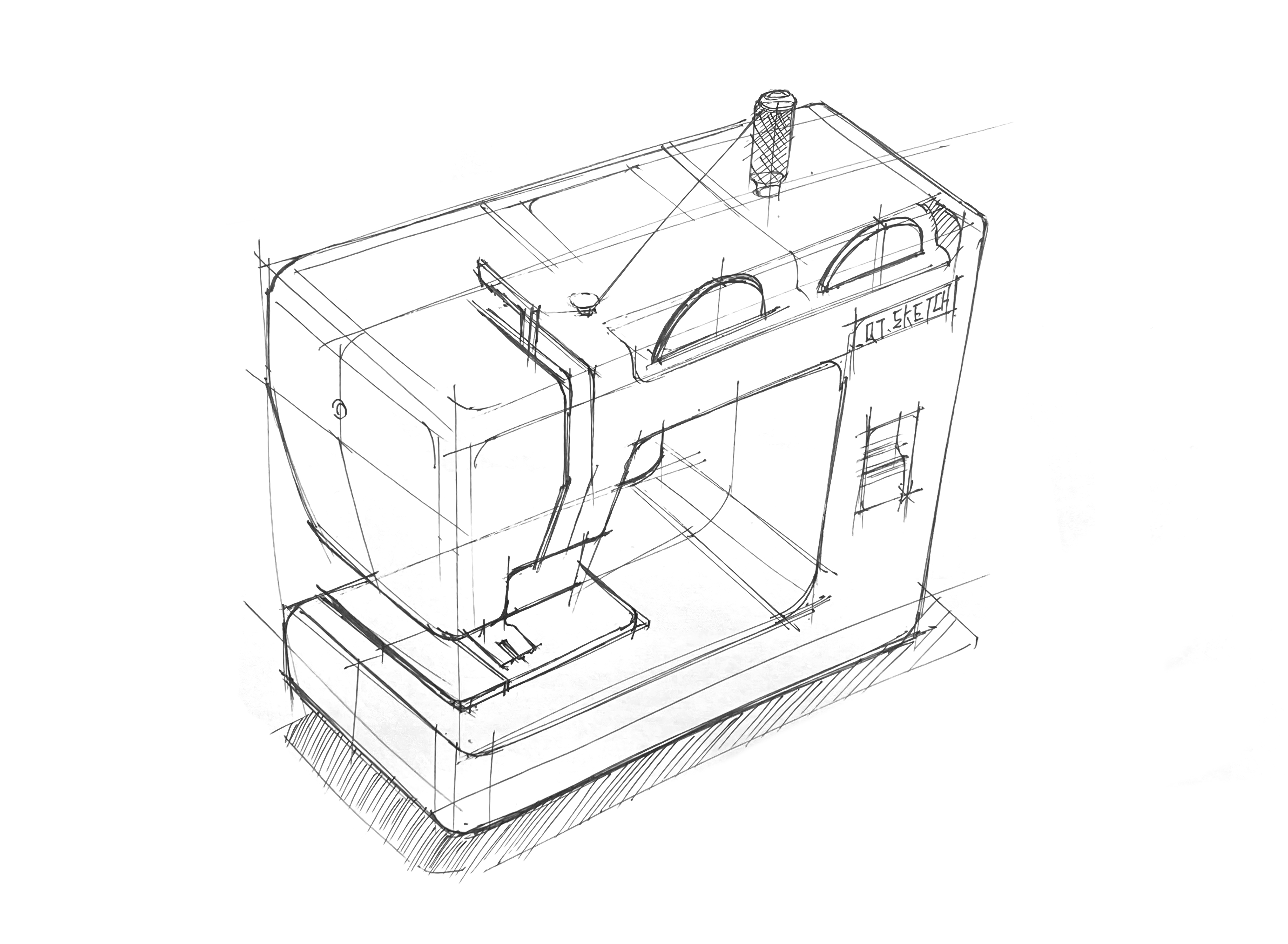 Product design hand-painted, industrial design hand-painted, line draft，