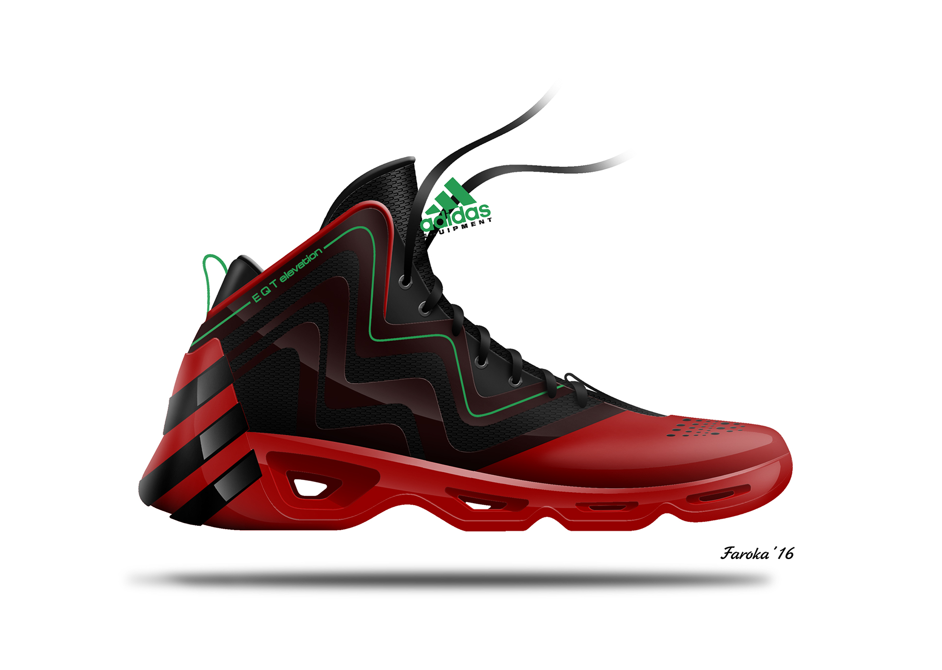 Hand drawn，gym shoes，2d rendering，