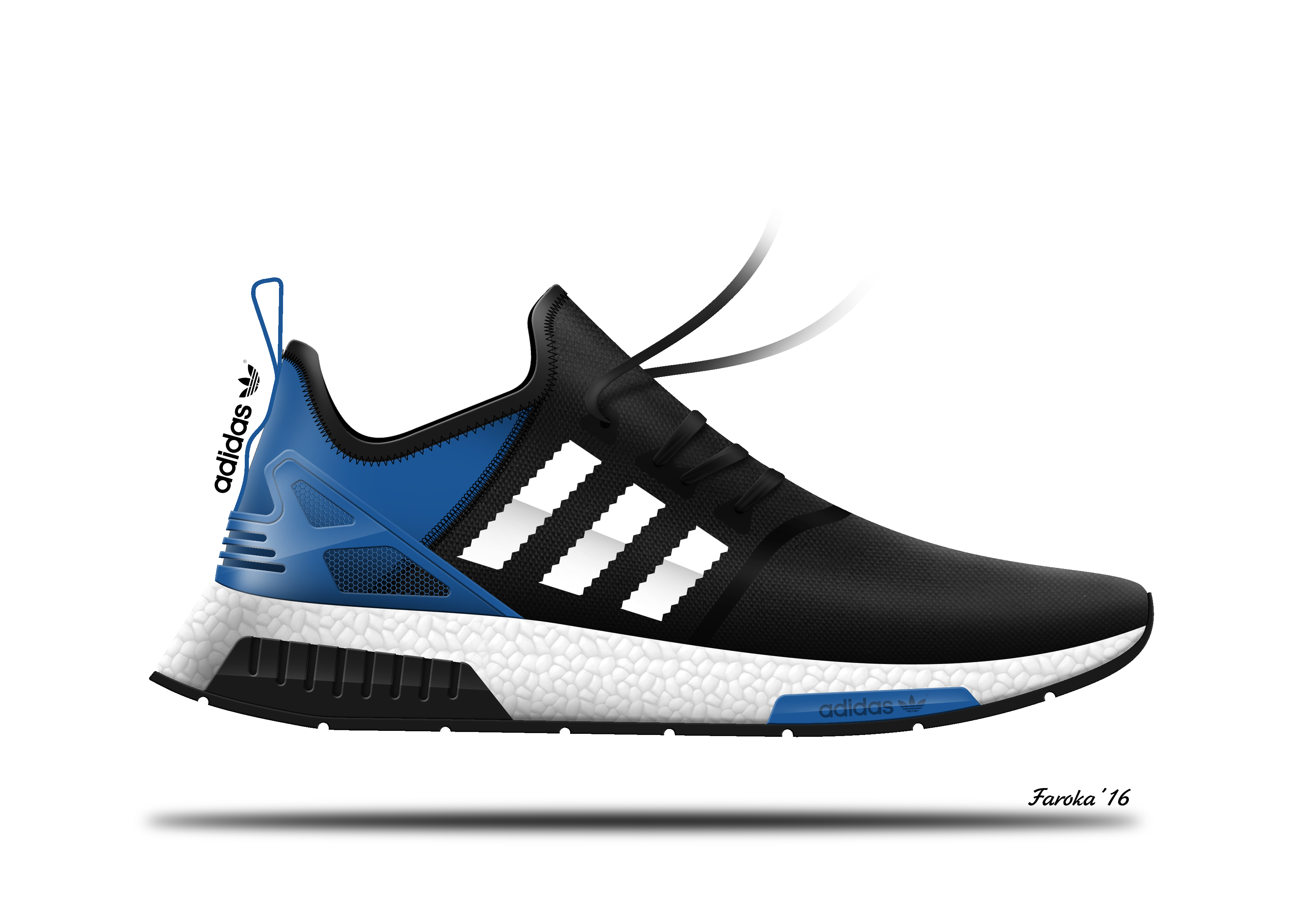 Hand drawn，gym shoes，2d rendering，
