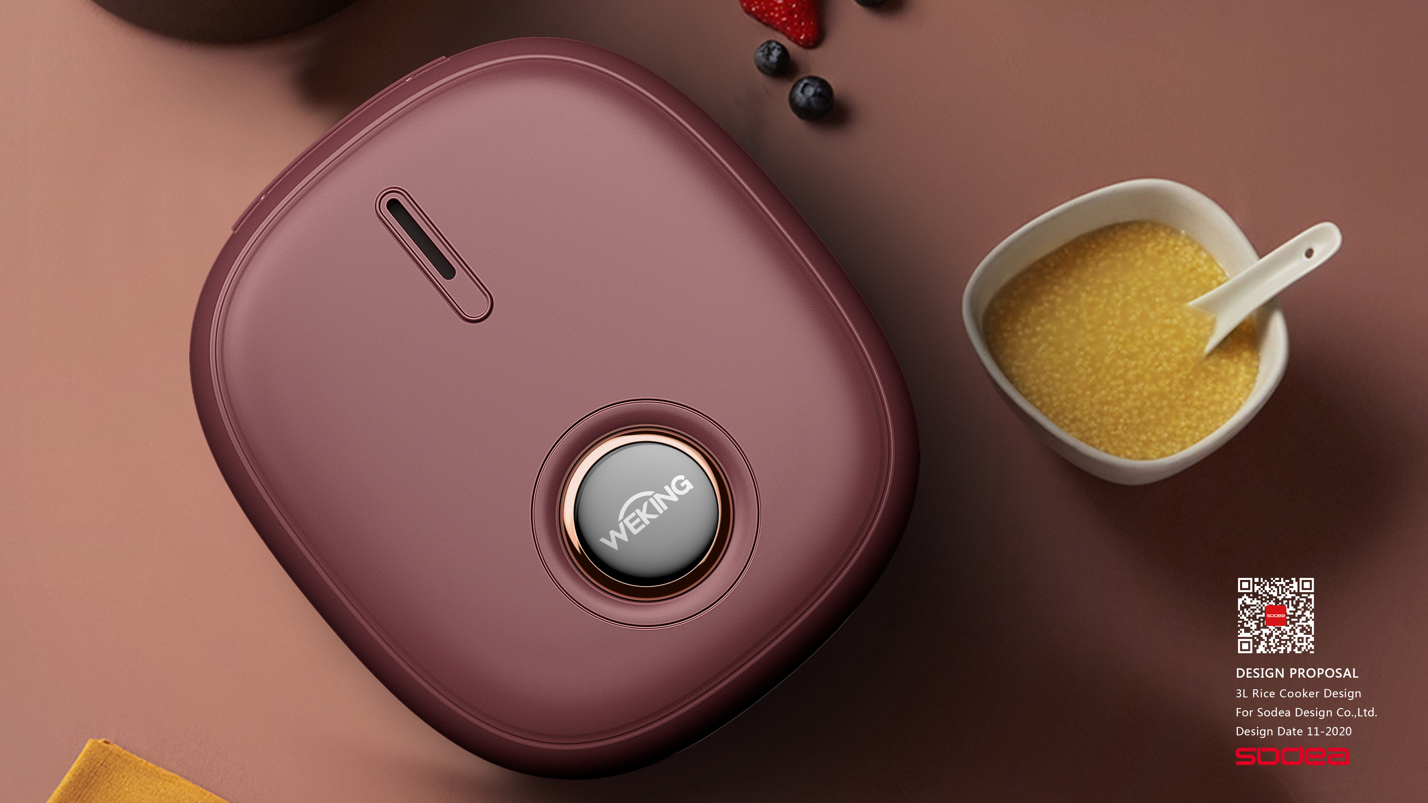 The more beautiful the king，3L square pot，industrial design，Home appliance design，Light luxury，