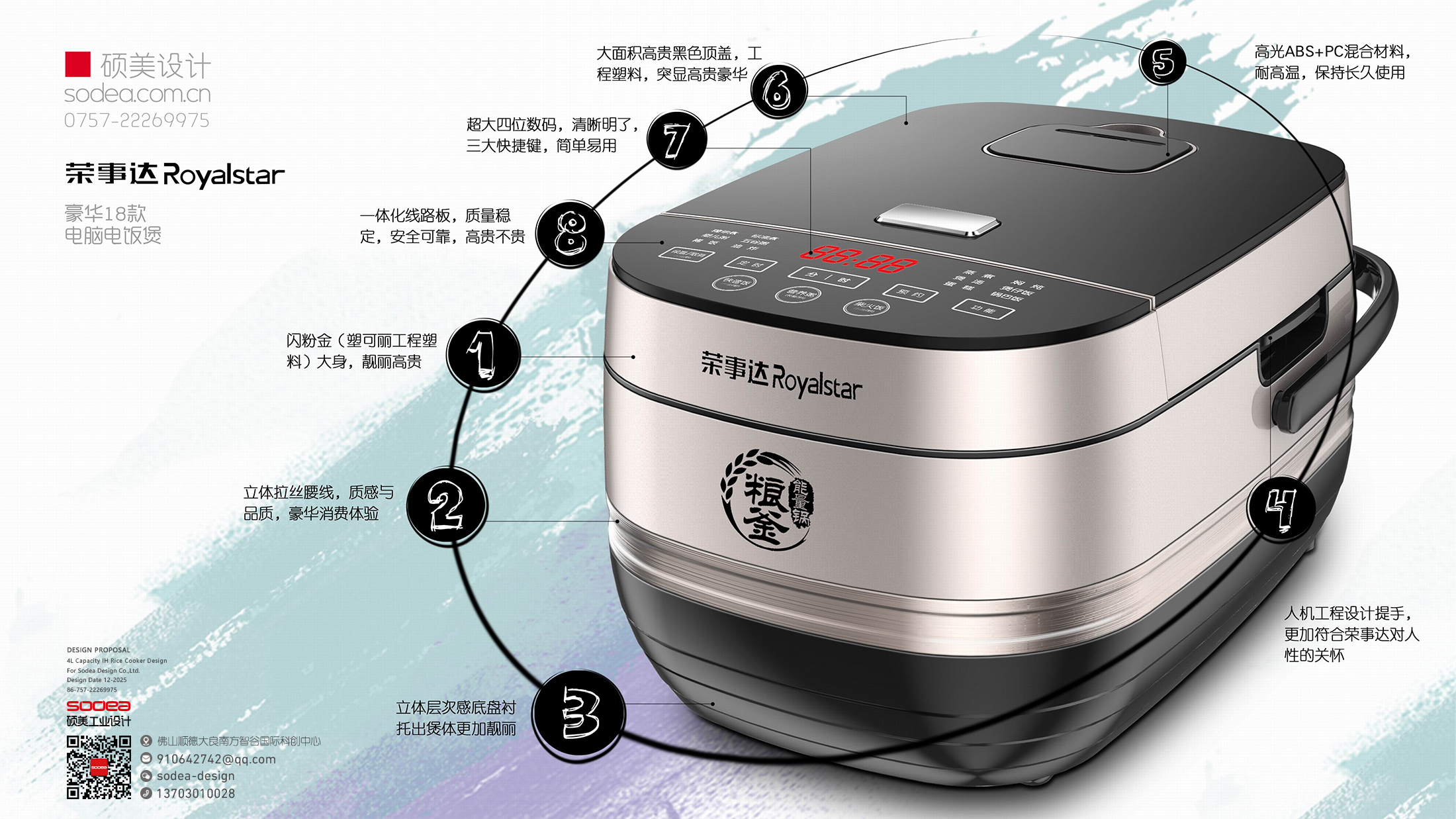 Rongshida Applause，4L rice cooker，industrial design，product design，