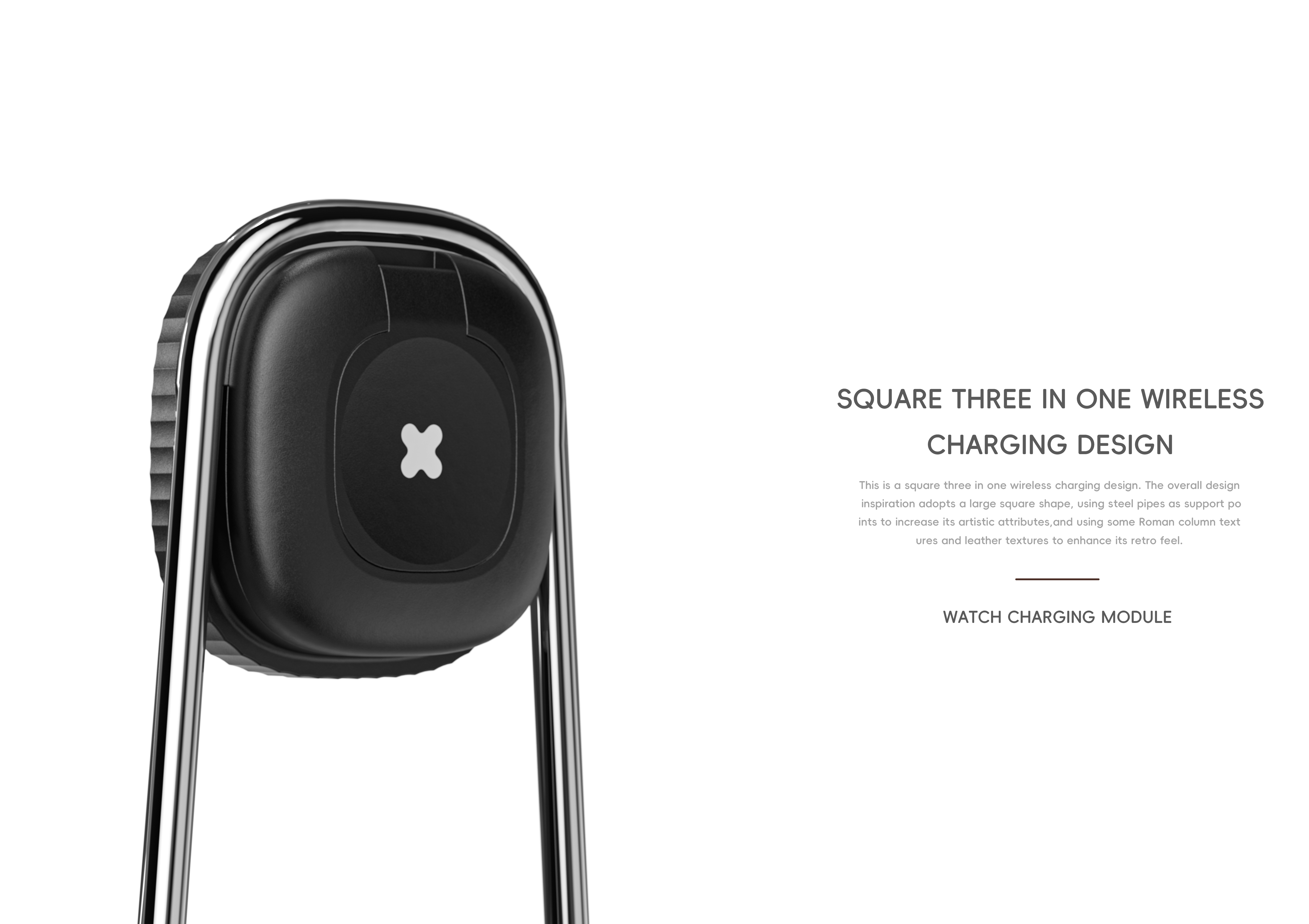 Wireless charging，Artistic sense，Three in one，Metal line pipe，QI2 fast charge，