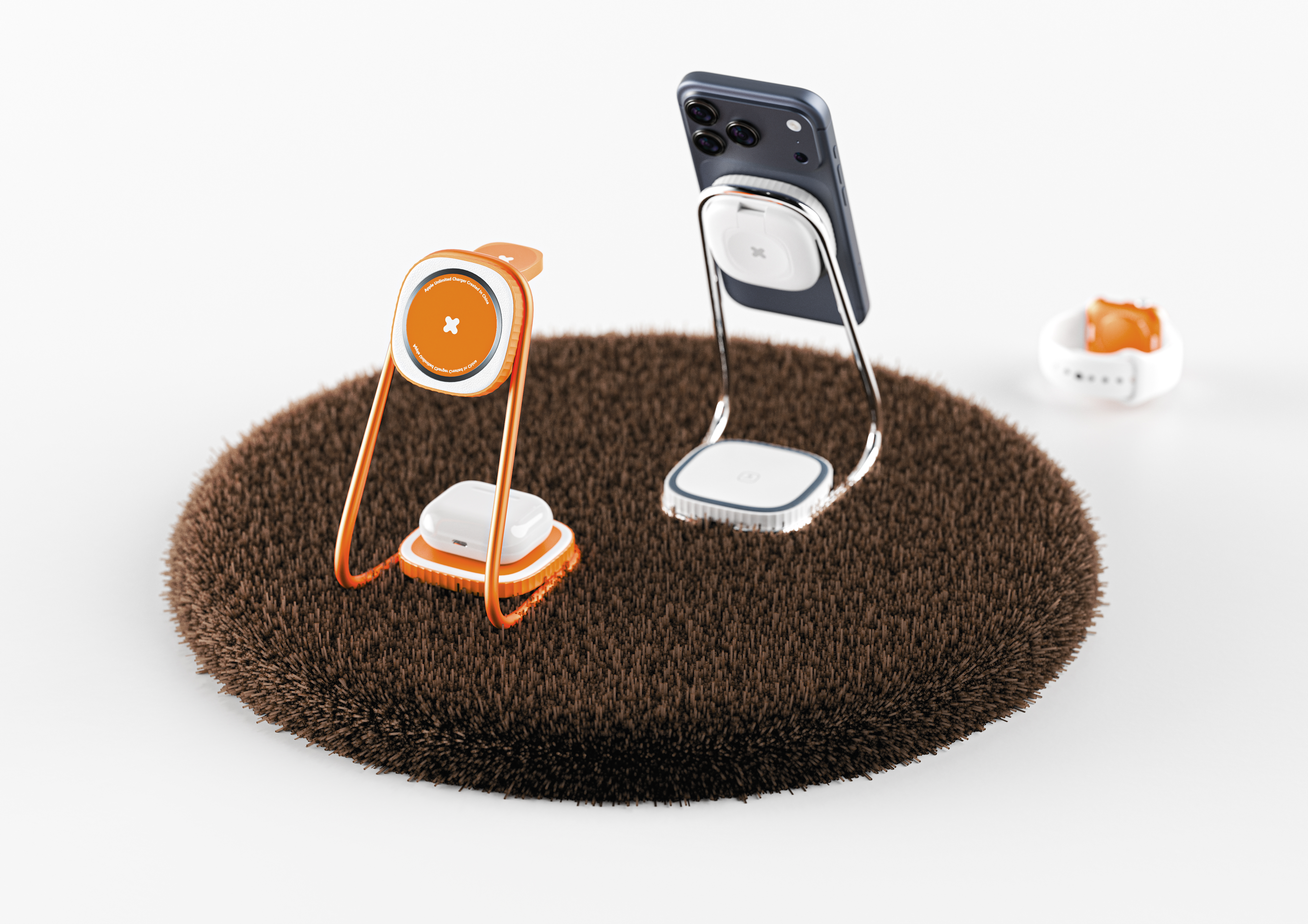 Wireless charging，Artistic sense，Three in one，Metal line pipe，QI2 fast charge，