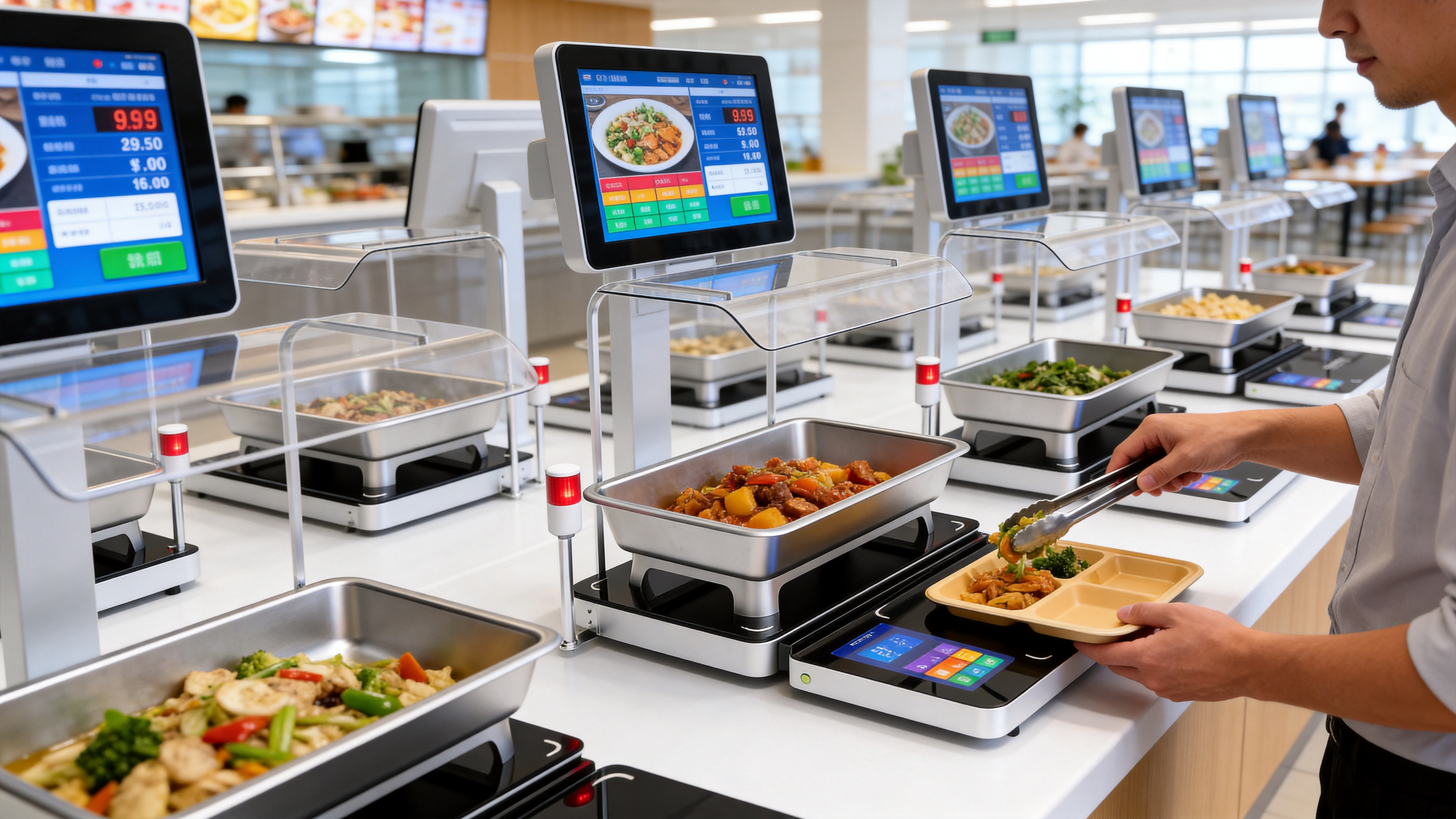 self-service weighing，Wisdom Canteen，Self-service meal pick-up，Healthy diet，