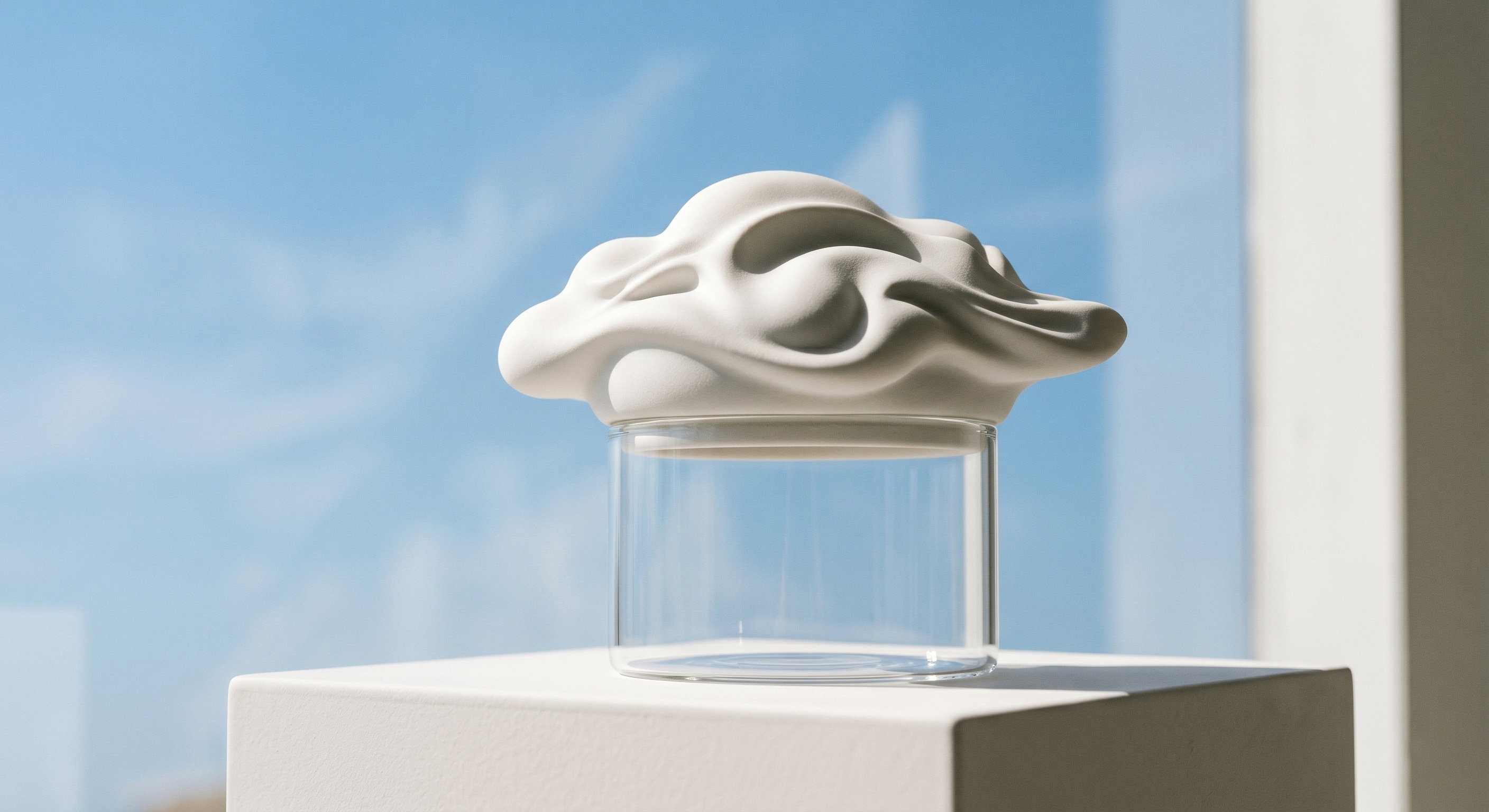 cloud，cloud，Cloud-shaped ceramic lid，Cloud-shaped ceramic lid，product design，product design，Glass storage jar，Glass storage jar，