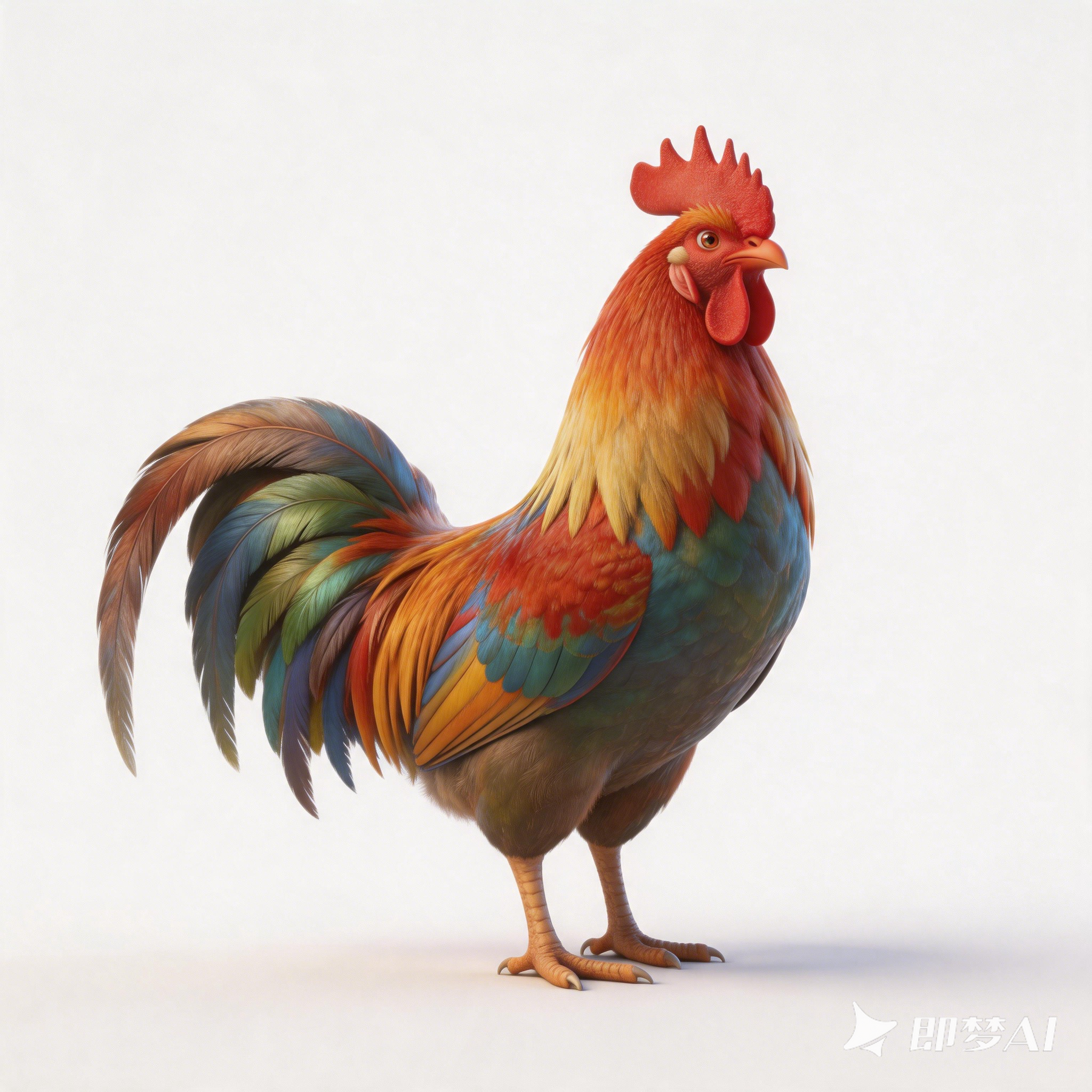 chicken，cock，Colorful rooster，