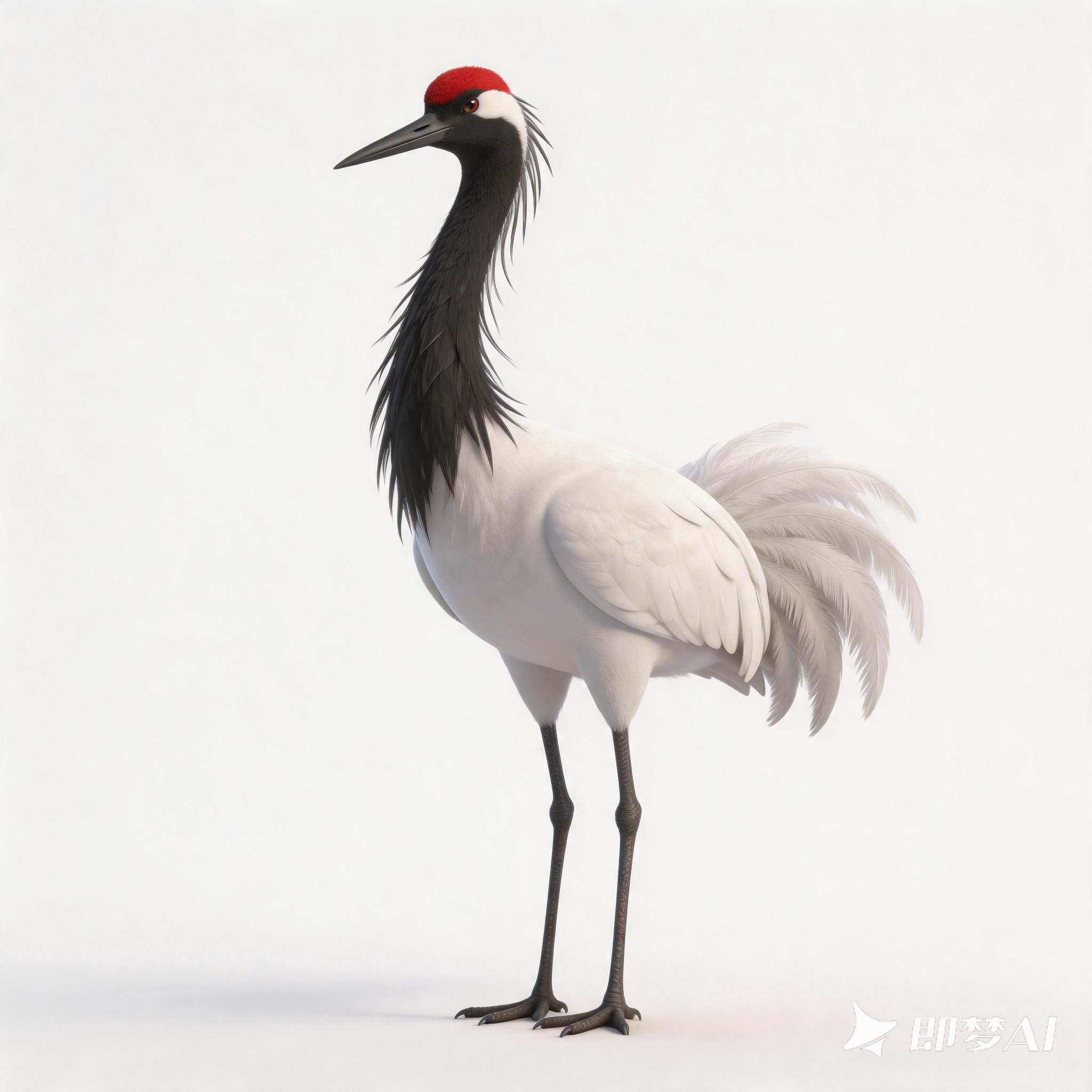 Red-crowned crane，