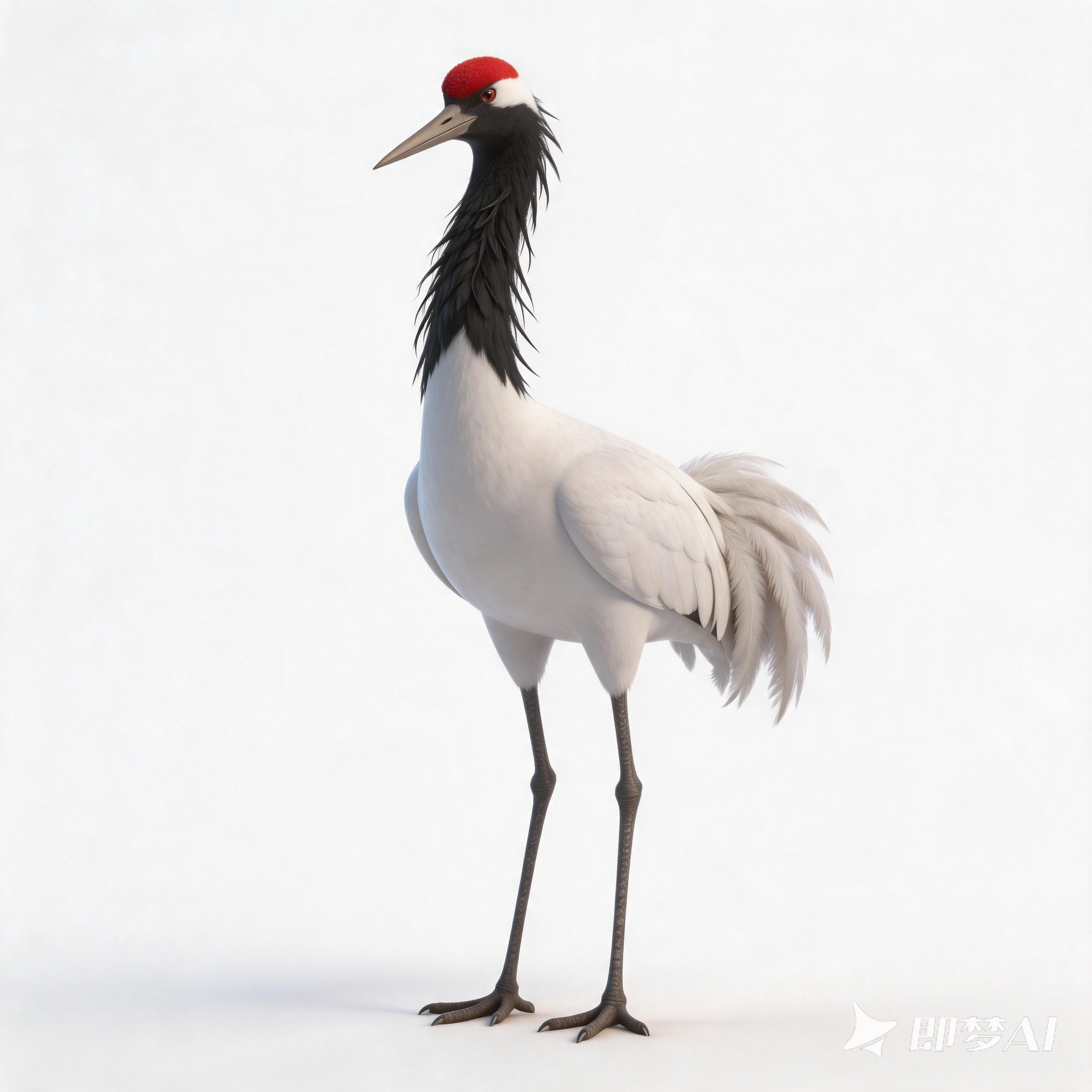 Red-crowned crane，