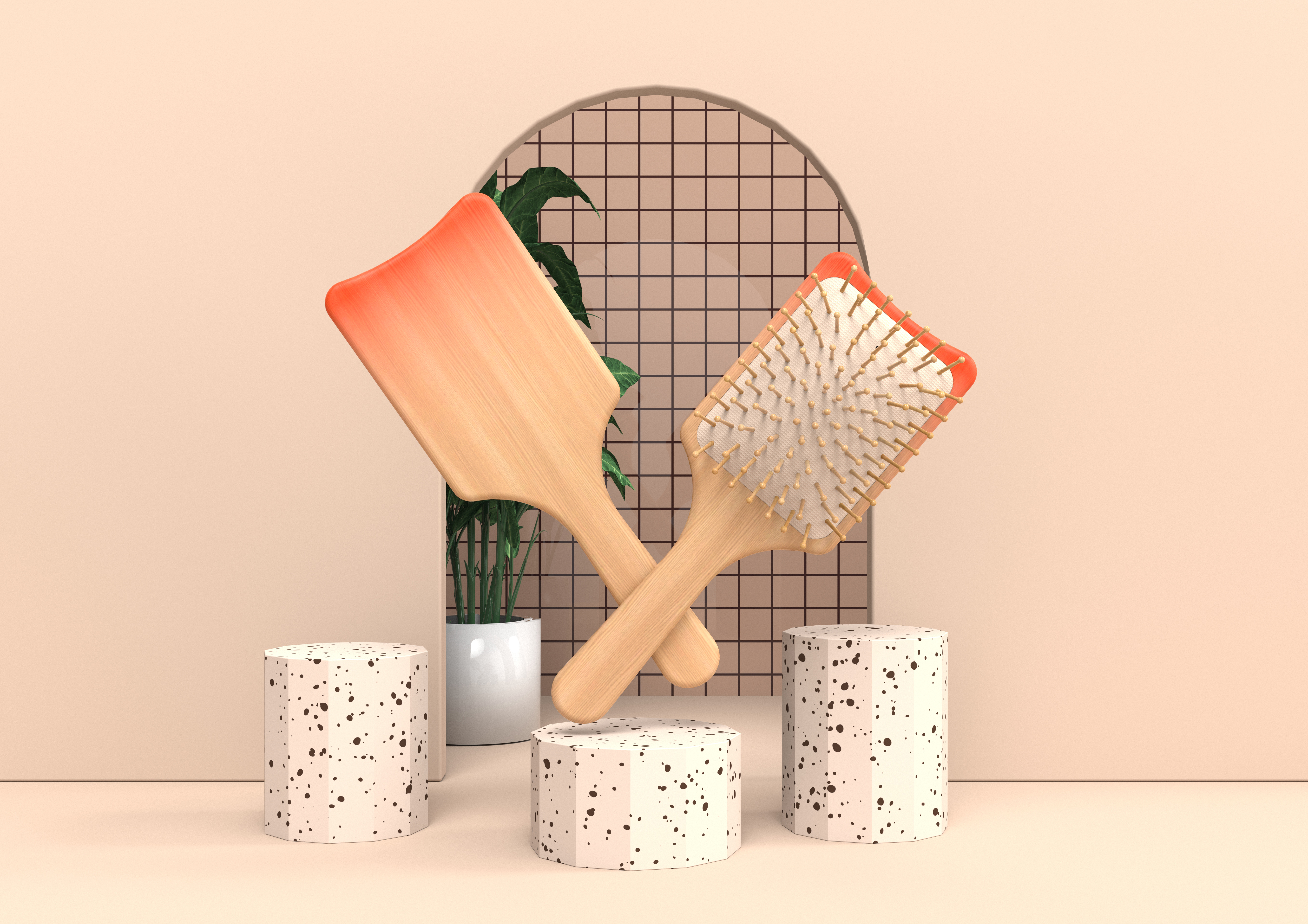 Original comb design，Wooden air cushion comb，