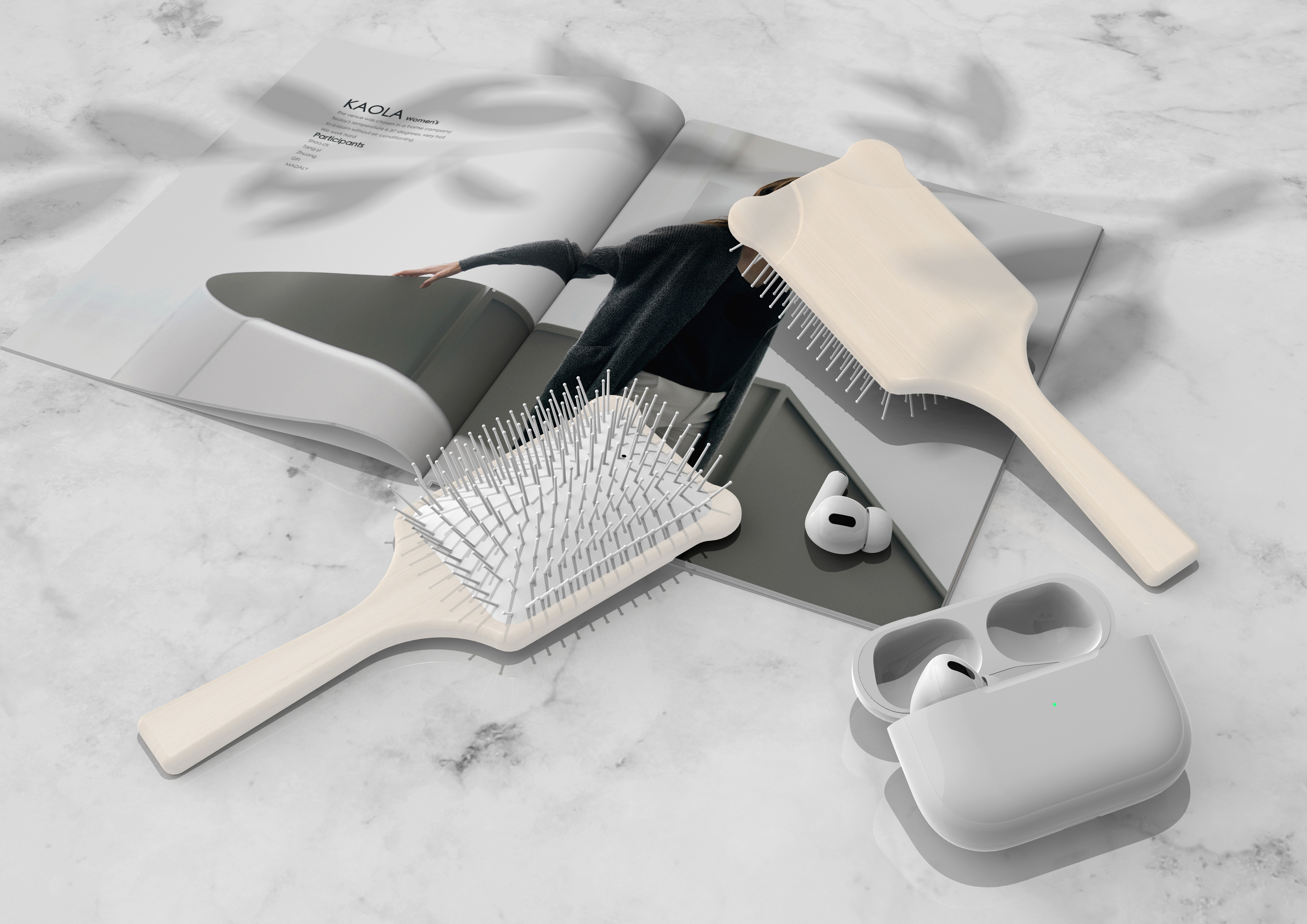 Original comb design，Wooden air cushion comb，