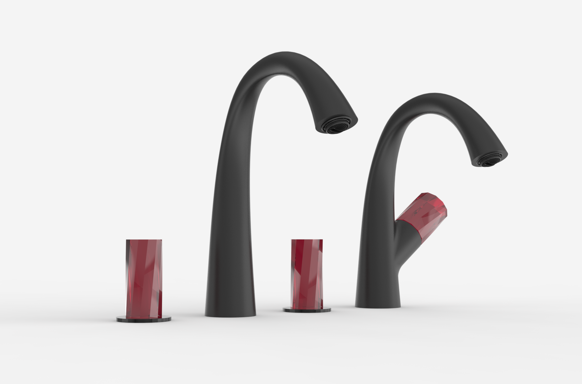 Basin faucet; split faucet; crystal; glass，