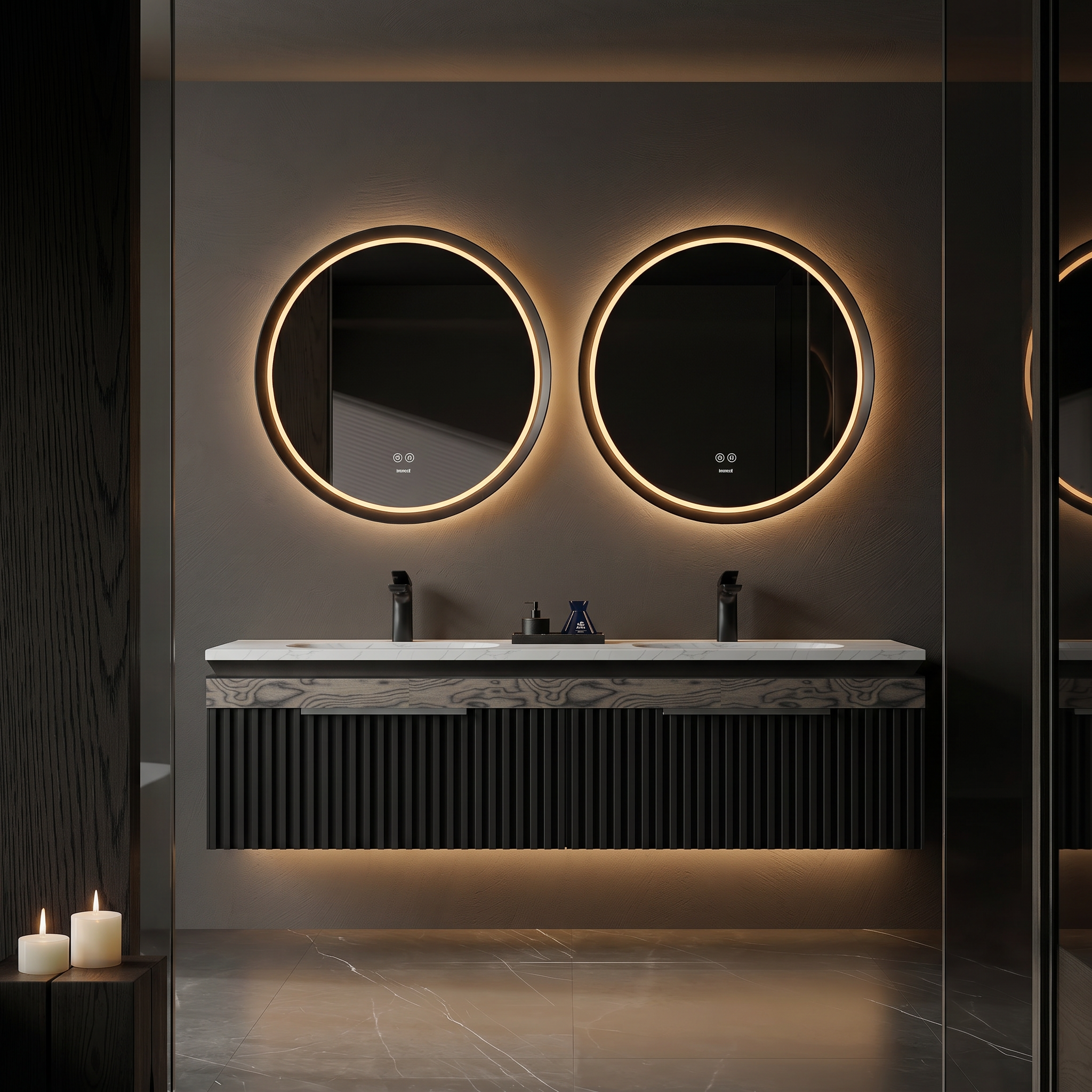Bathroom cabinet; Rock plate; High setting; Light luxury，