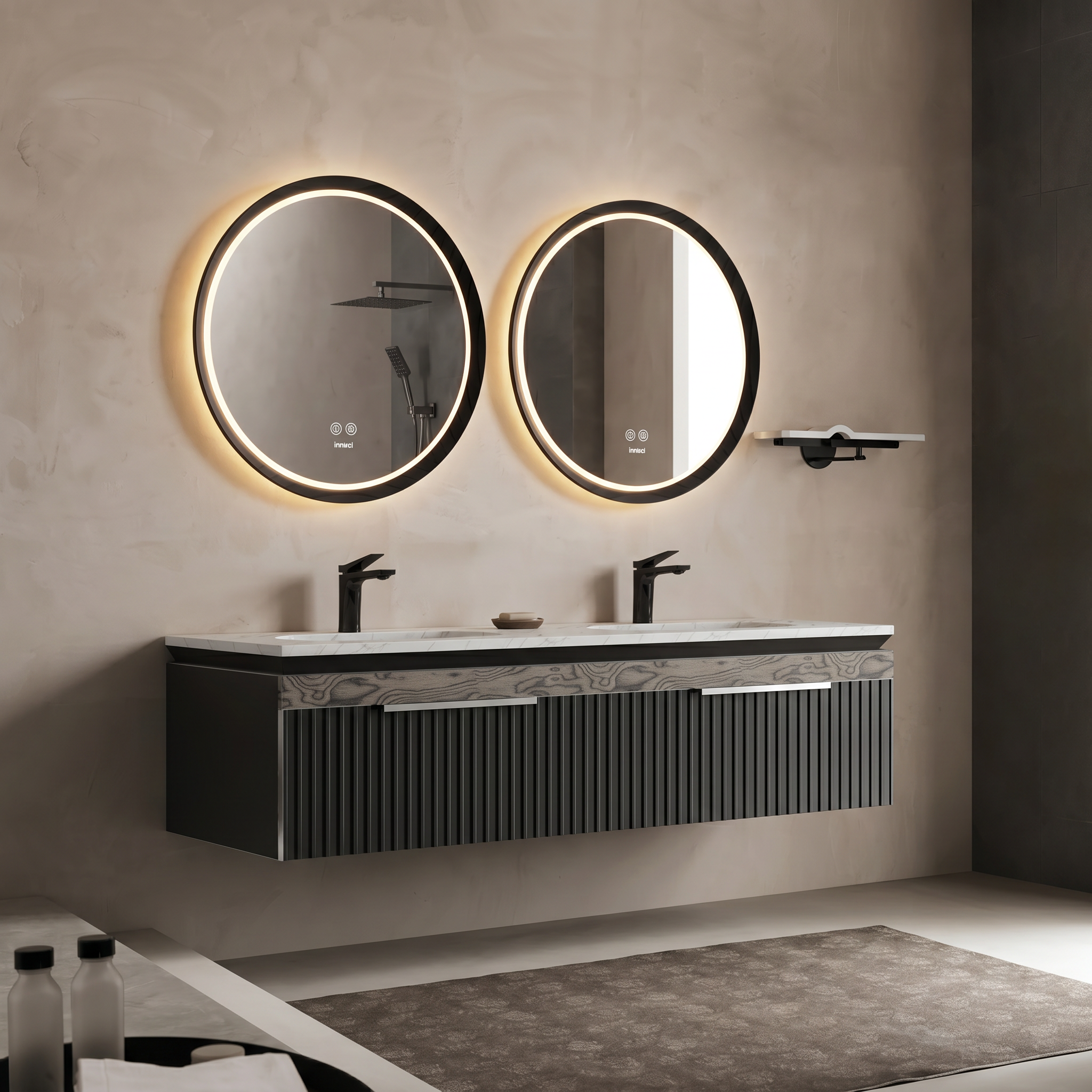 Bathroom cabinet; Rock plate; High setting; Light luxury，