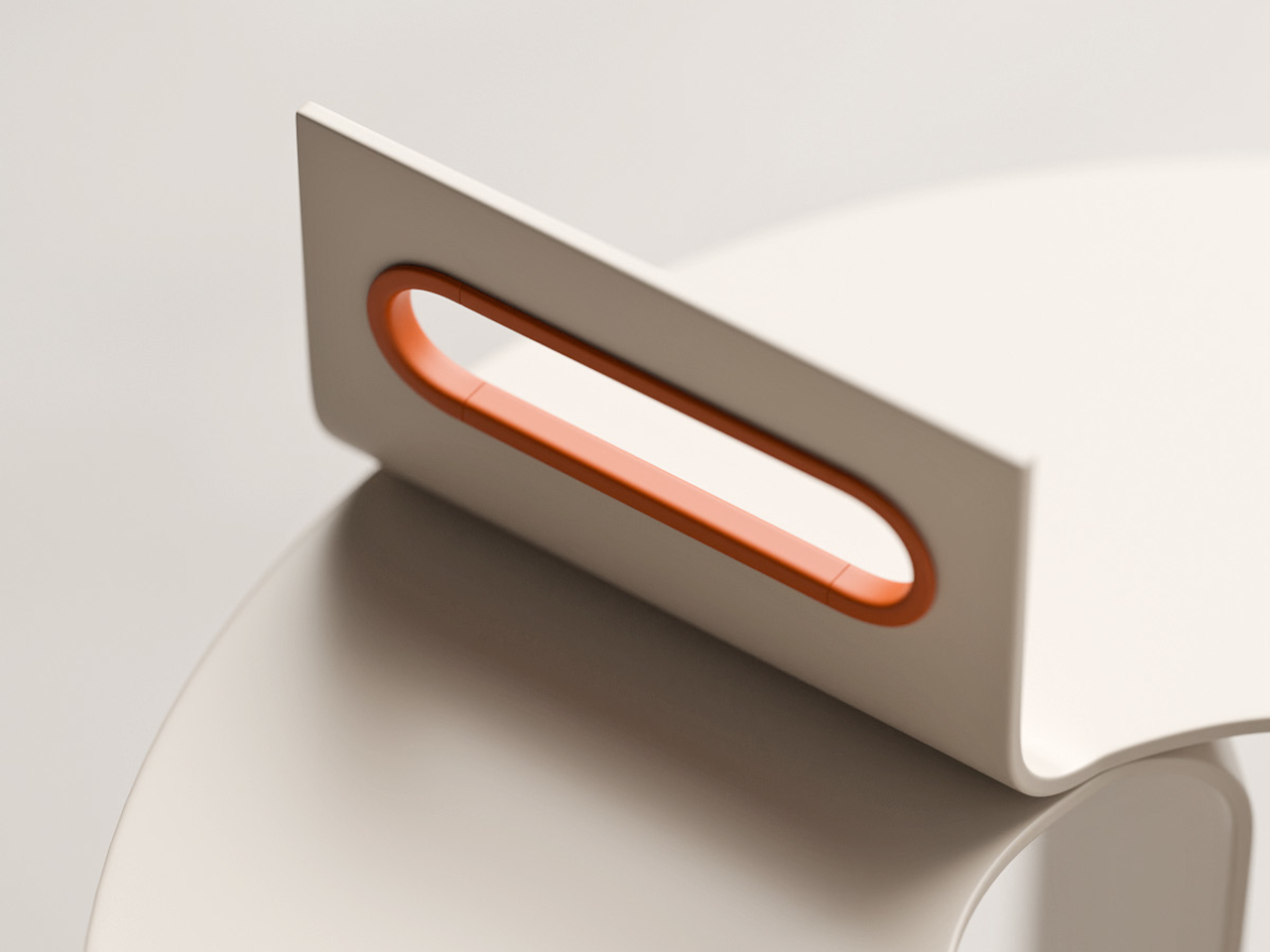 Twist，monolithic metal，One-piece furniture，Removable Side Table，Minimalist design ，