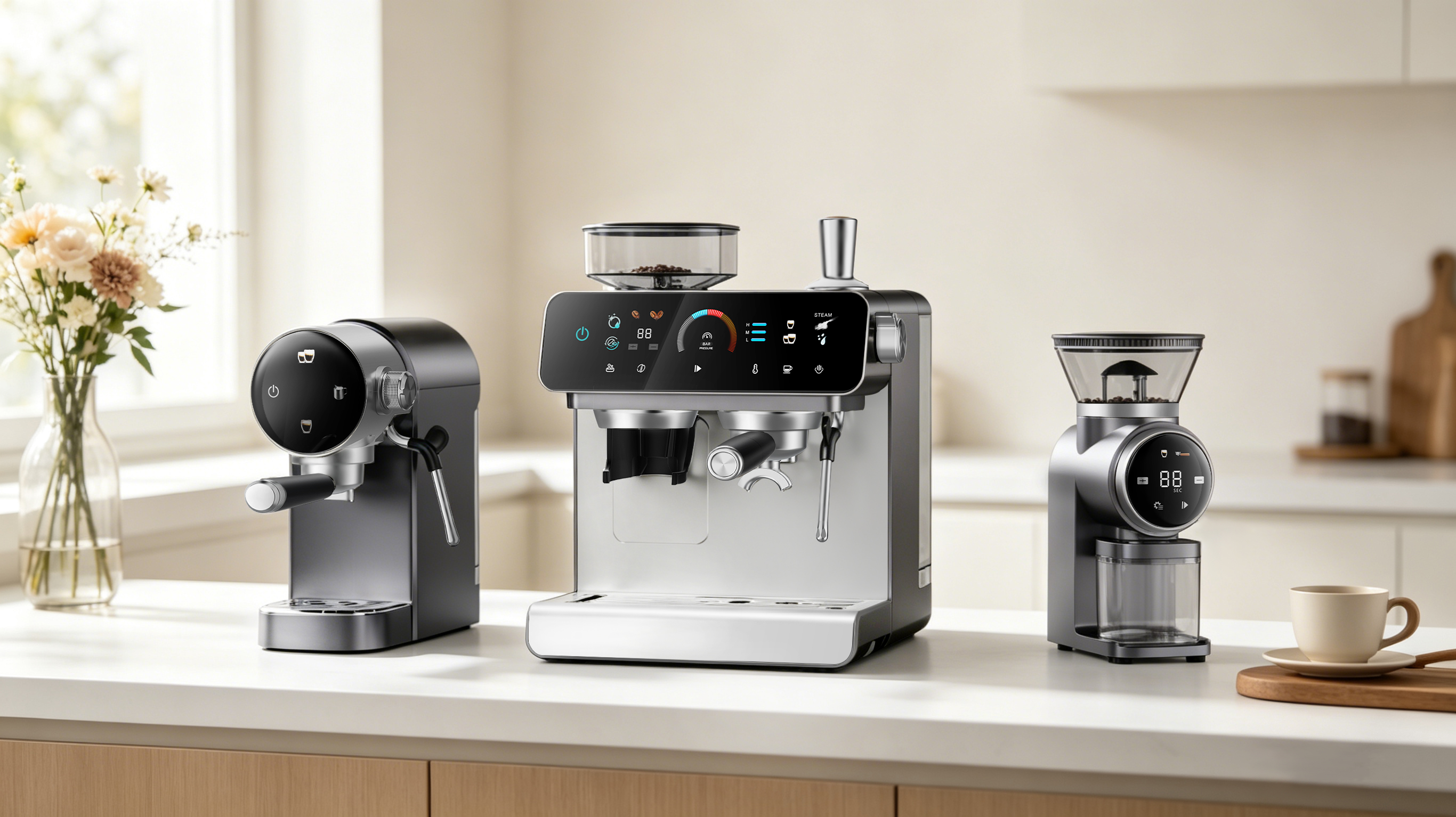 industrial design，product design，Coffee machine design，Modular platform design，CMF Design of Household Appliances，Original works，
