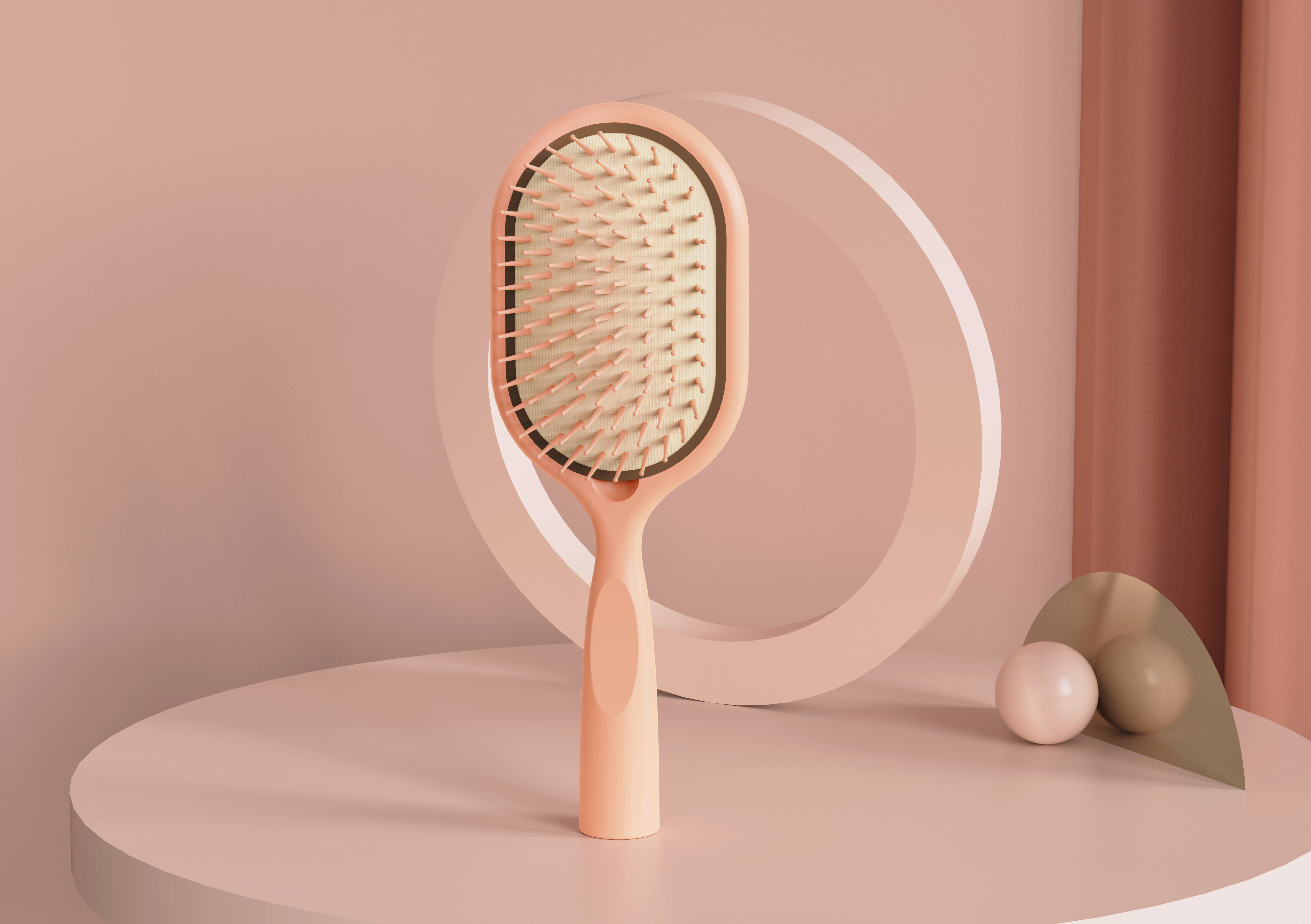 air cushion comb，Detachable design，Household goods，product design，Clean and friendly，