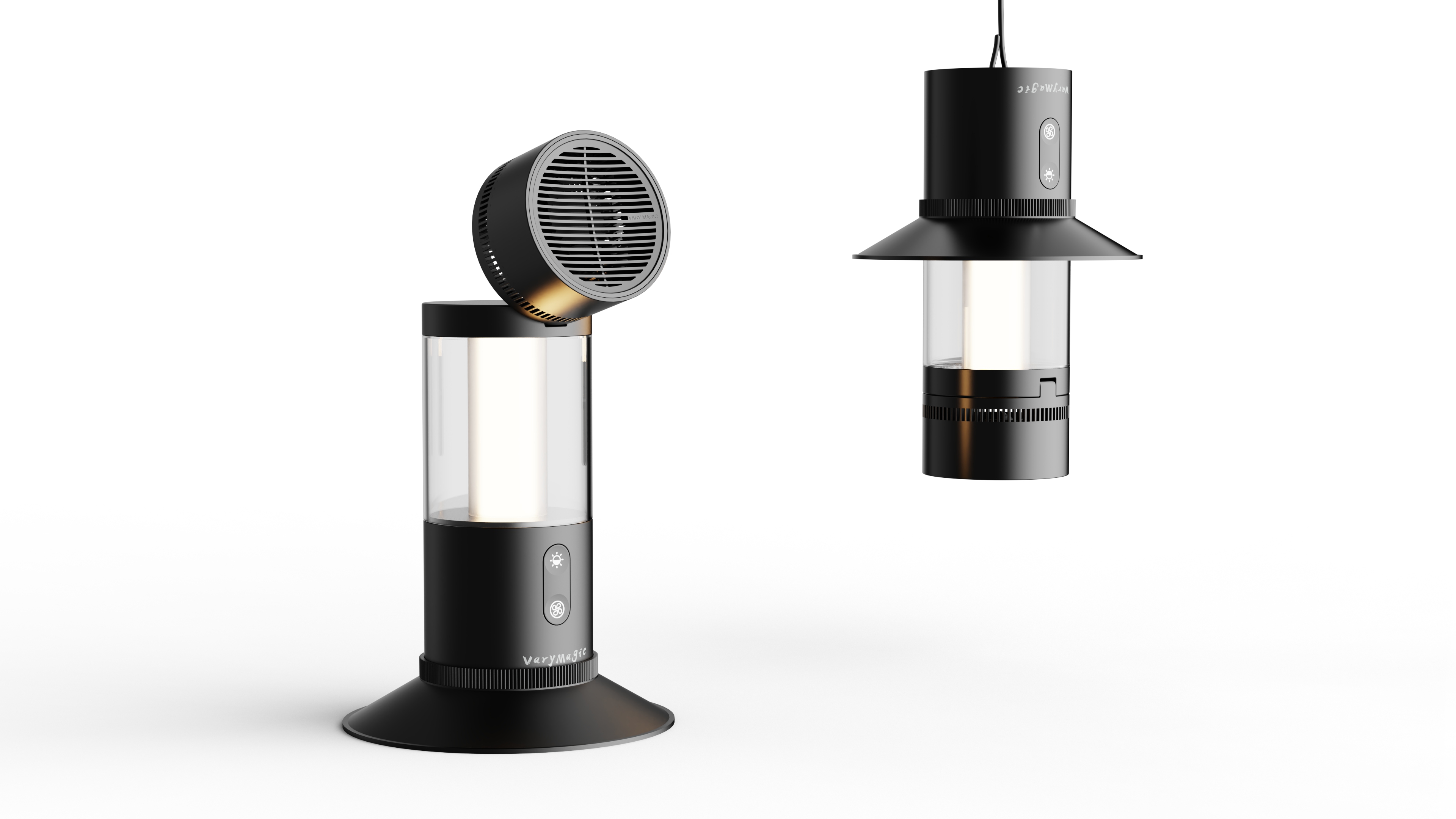 Portable outdoor camping lamp plus camping fan，