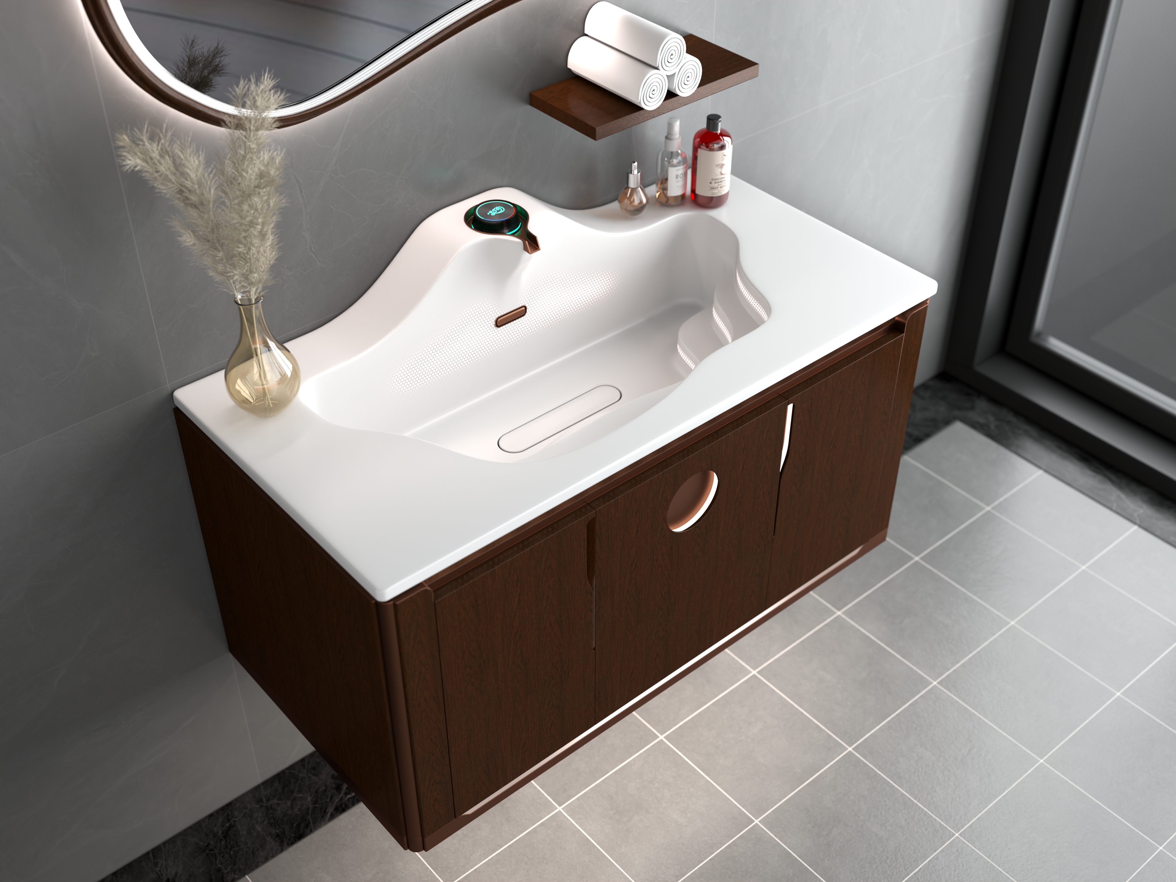 Bathroom cabinet，Wash basin，Dressing mirror，