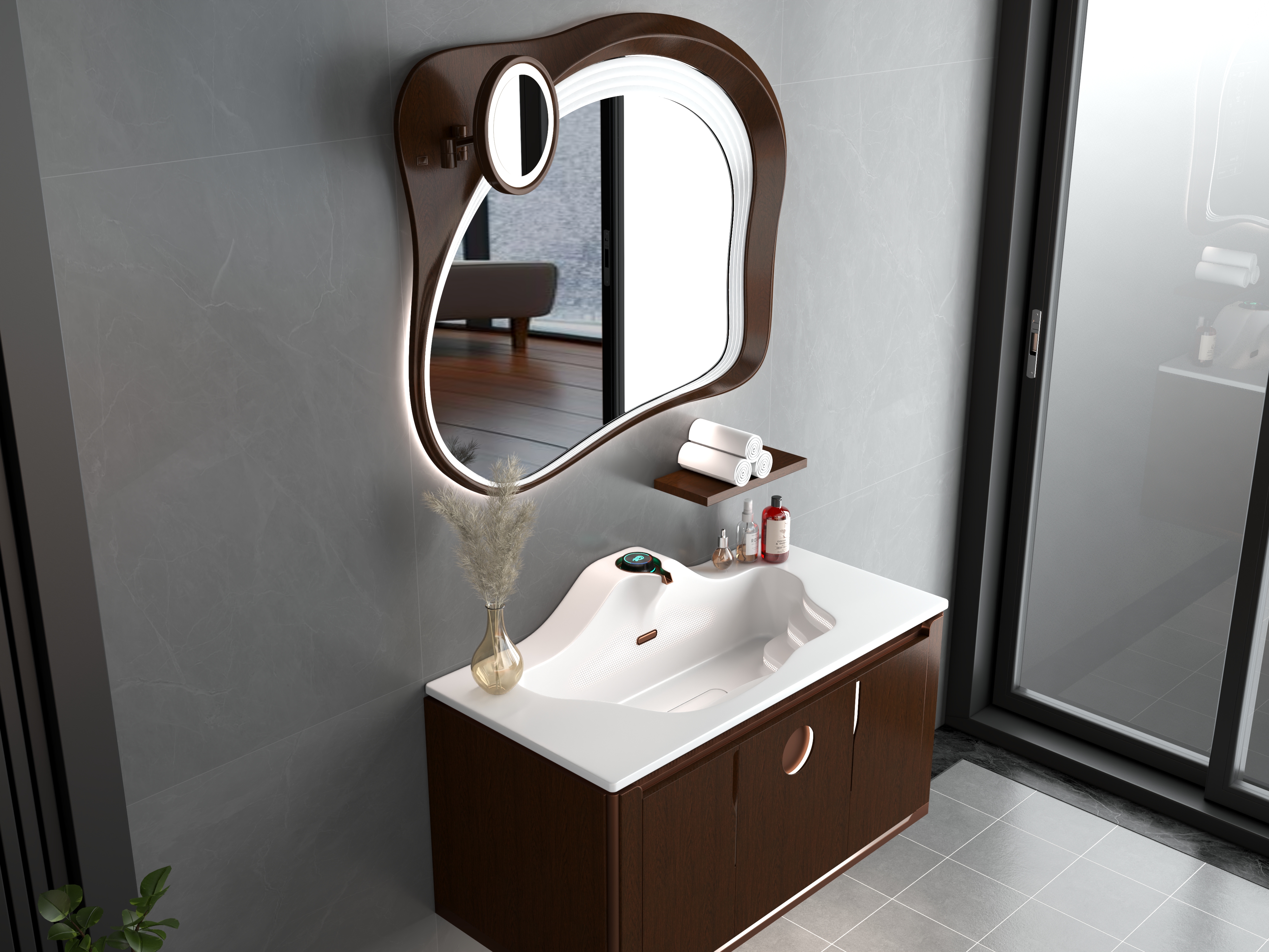 Bathroom cabinet，Wash basin，Dressing mirror，