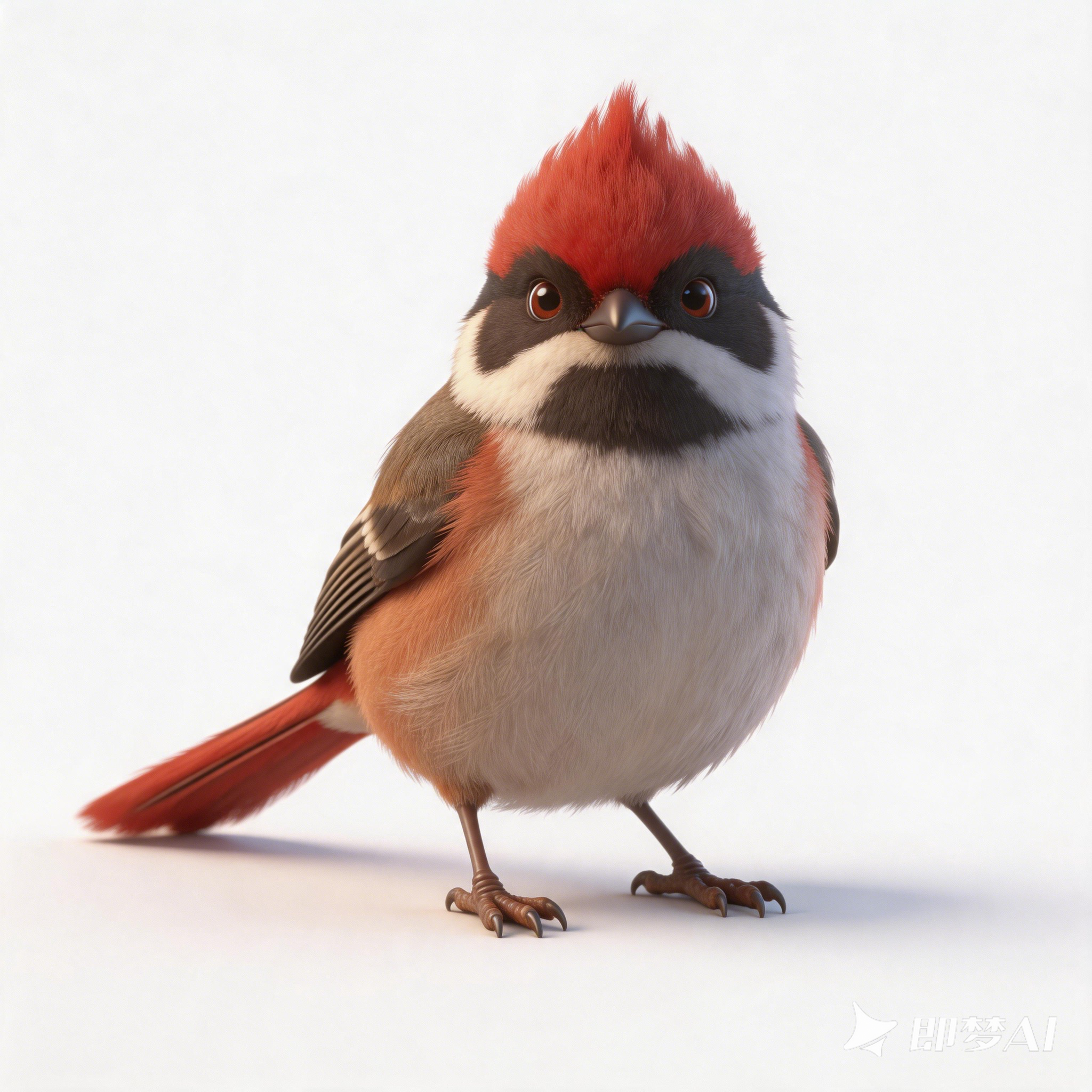 red-headed long-tailed tit，
