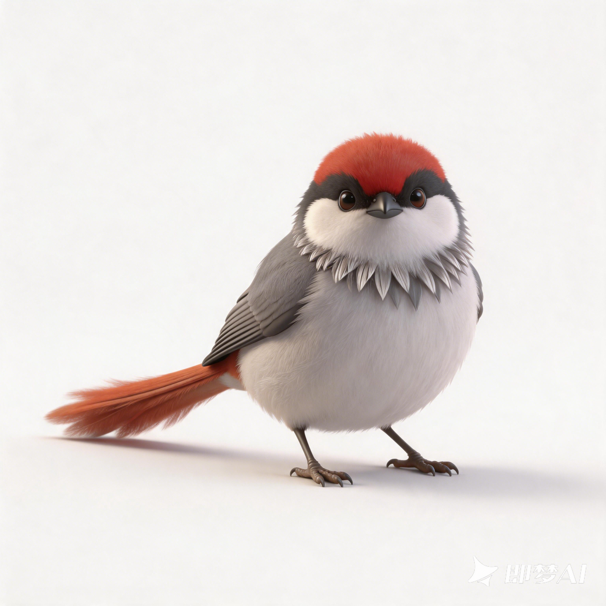 red-headed long-tailed tit，