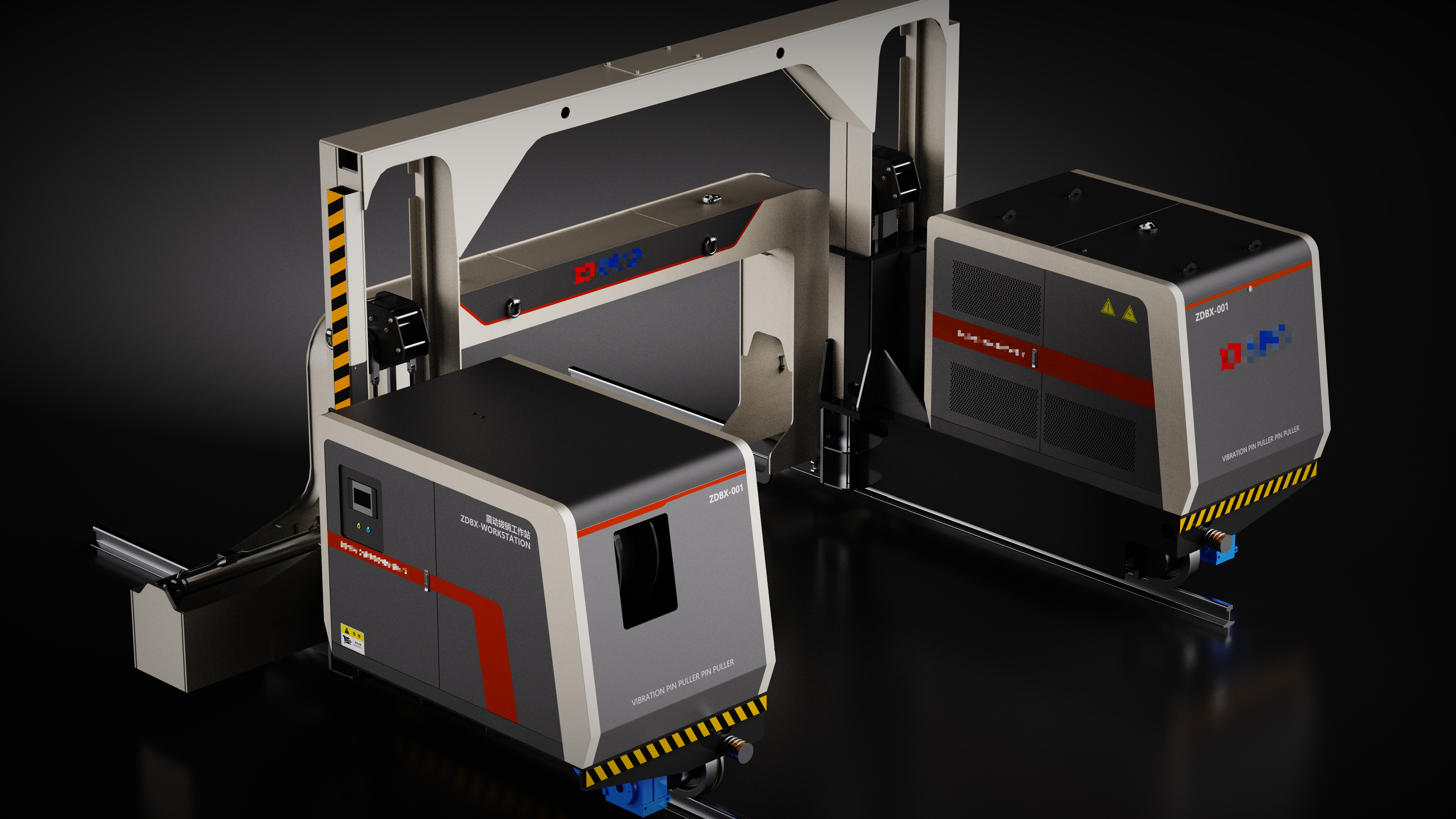 industrial design，Tool design，equipment，Vibration Pin Pull Workstation，automation equipment ，Yu Ren Industrial Design，