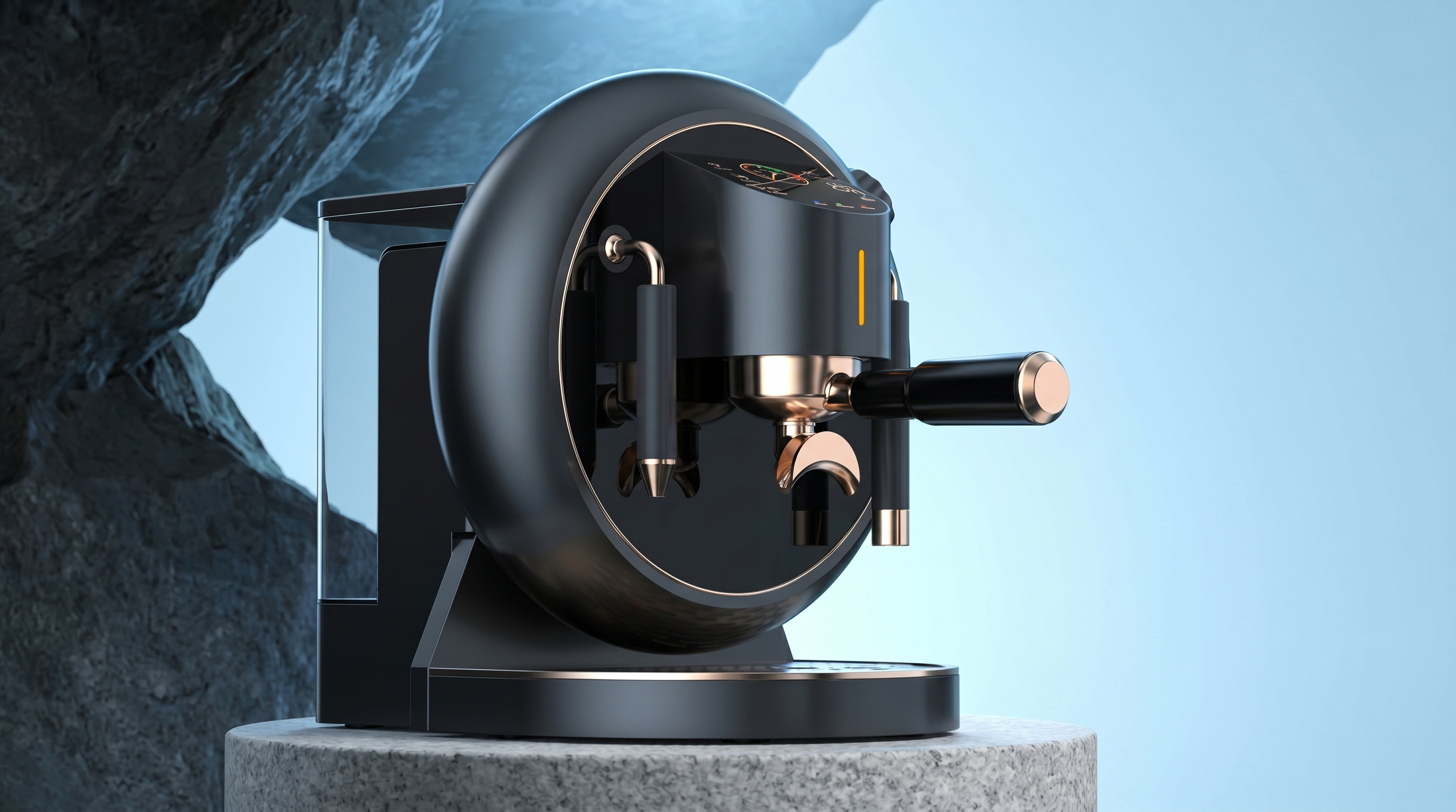 Coffee machine design，Italian coffee machine，Pressure coffee machine，Appearance design，product design，get design，industrial design，small home appliances，