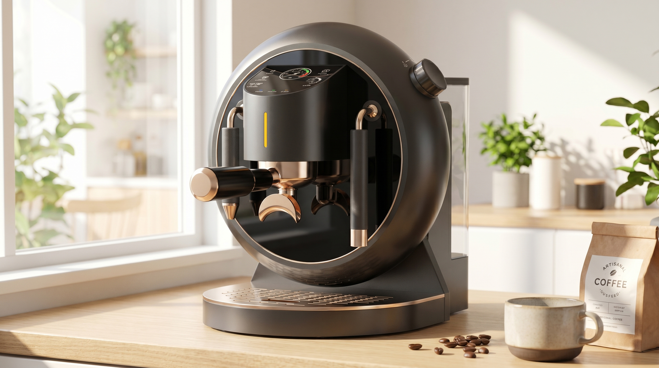 Coffee machine design，Italian coffee machine，Pressure coffee machine，Appearance design，product design，get design，industrial design，small home appliances，