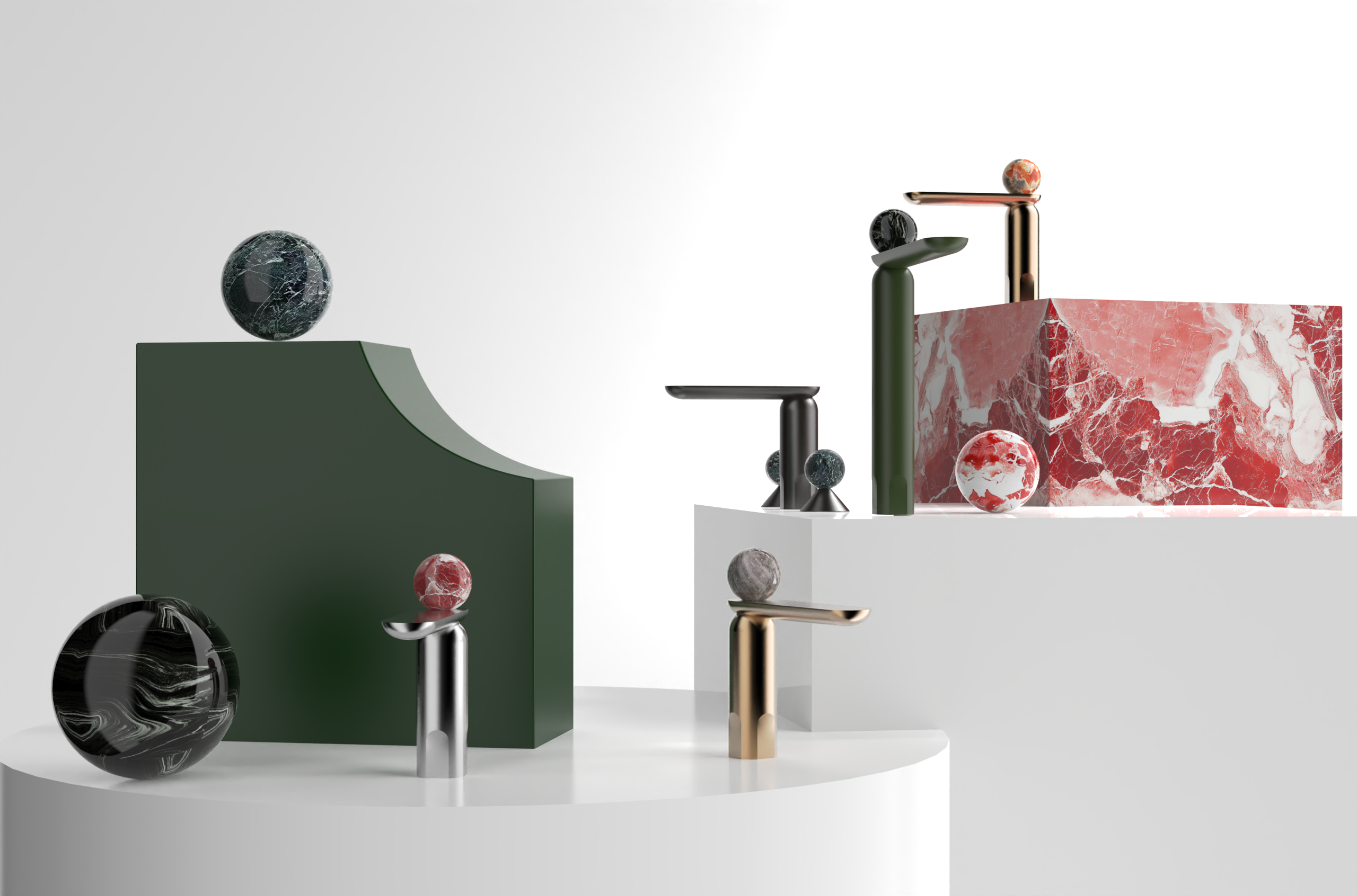 Luxury stone; split faucet，