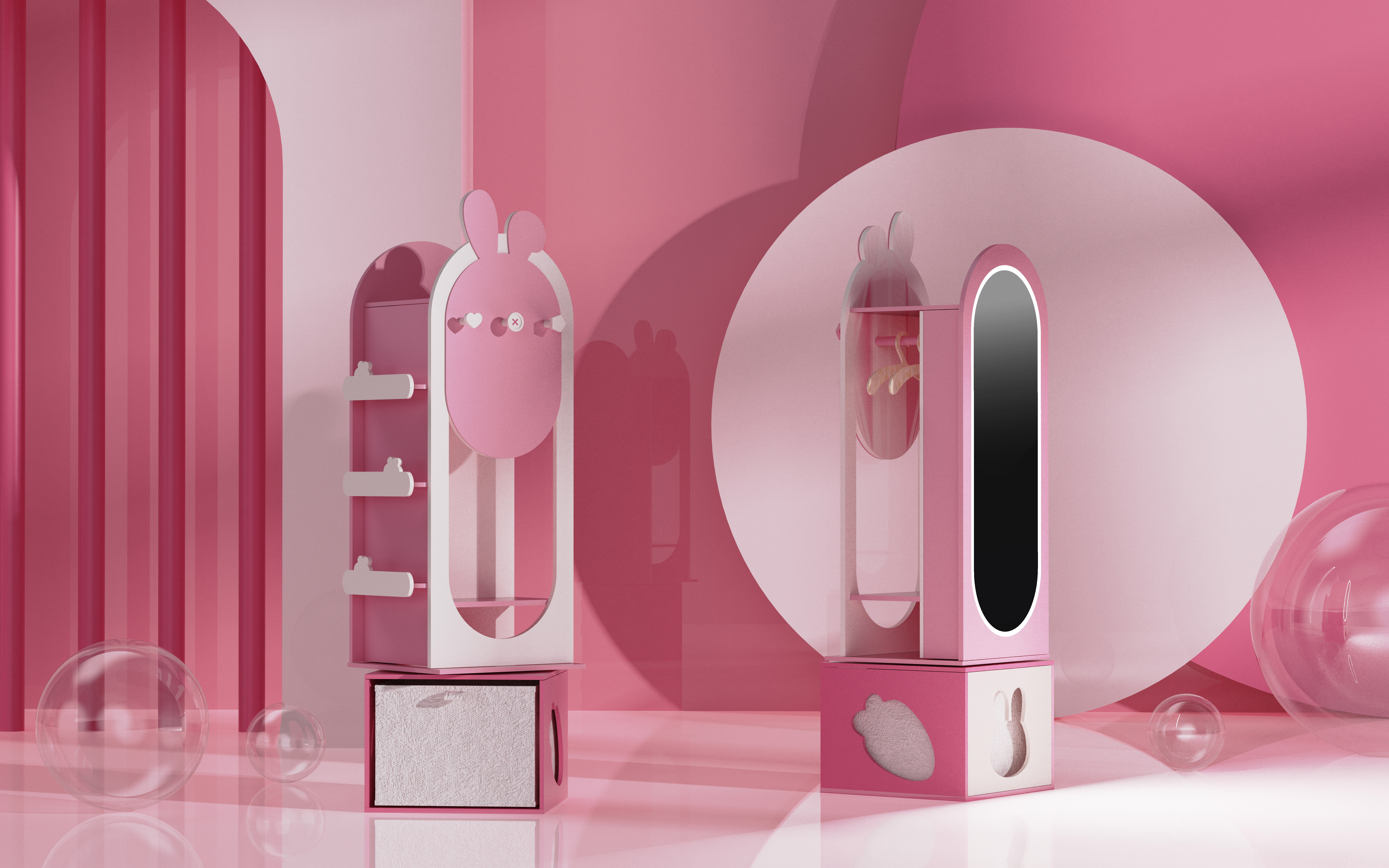 Children's furniture，children，Dressing mirror，Cartoon，