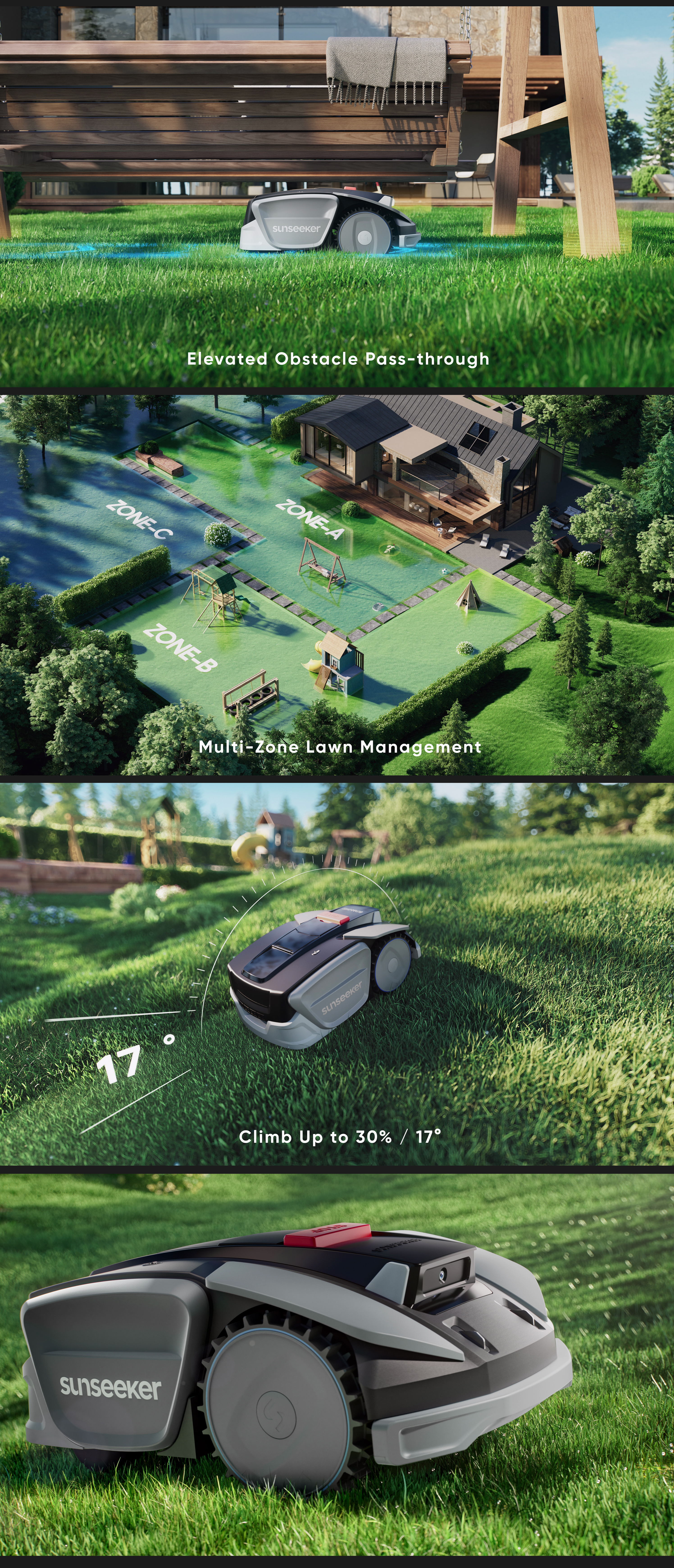 lawn mower，Courtyard cleaning，robot，cg，Product animation，three-dimensional，Sailor，
