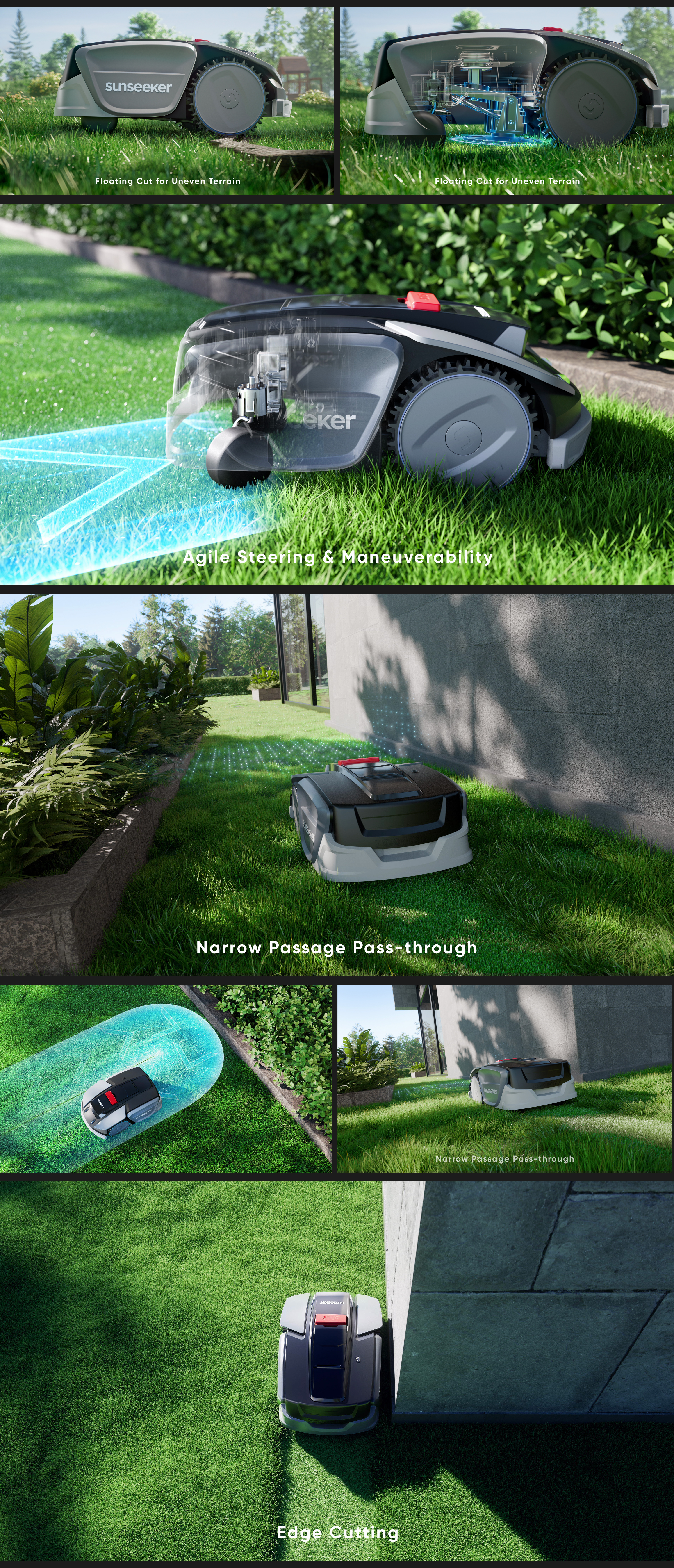 lawn mower，Courtyard cleaning，robot，cg，Product animation，three-dimensional，Sailor，