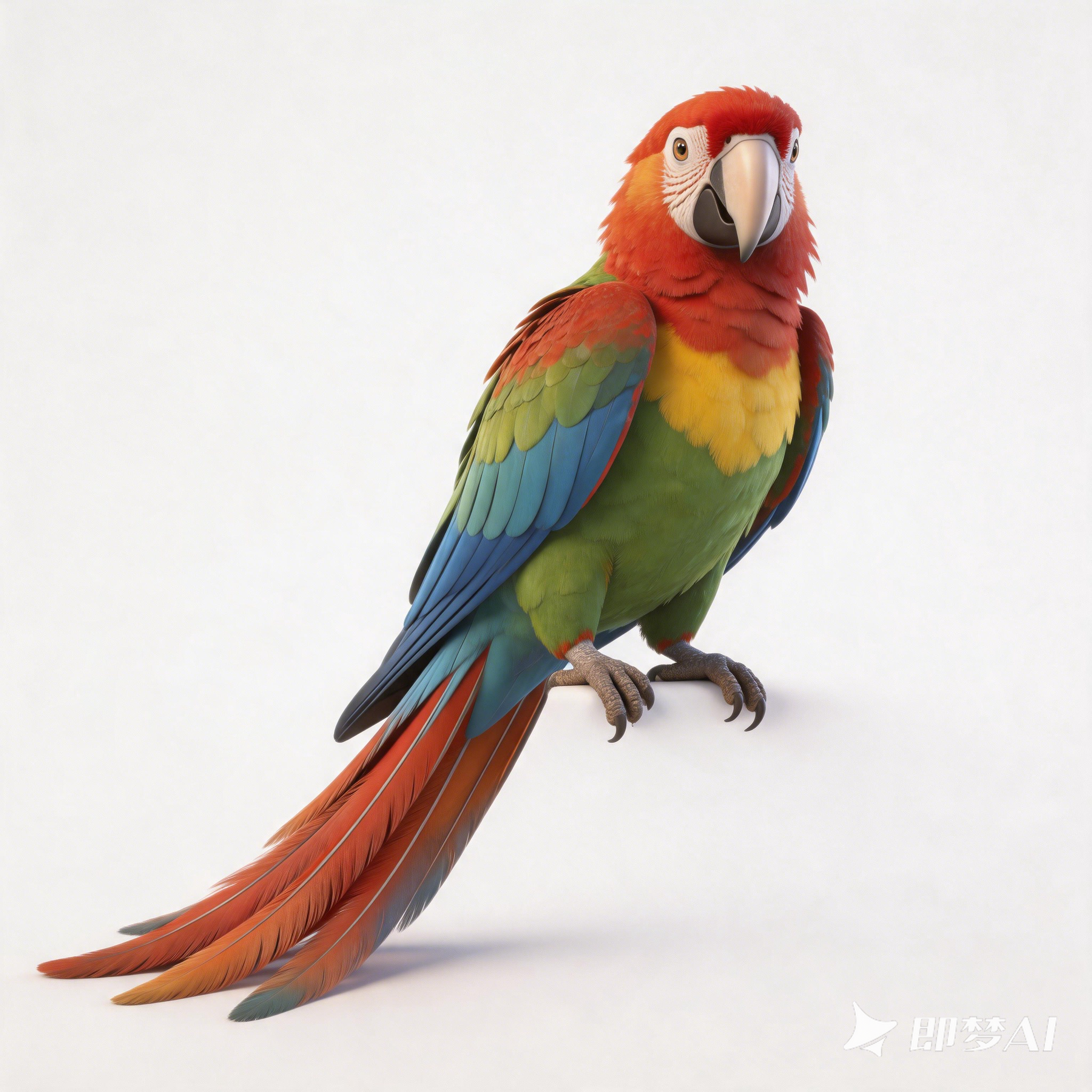 multicolored macaw，