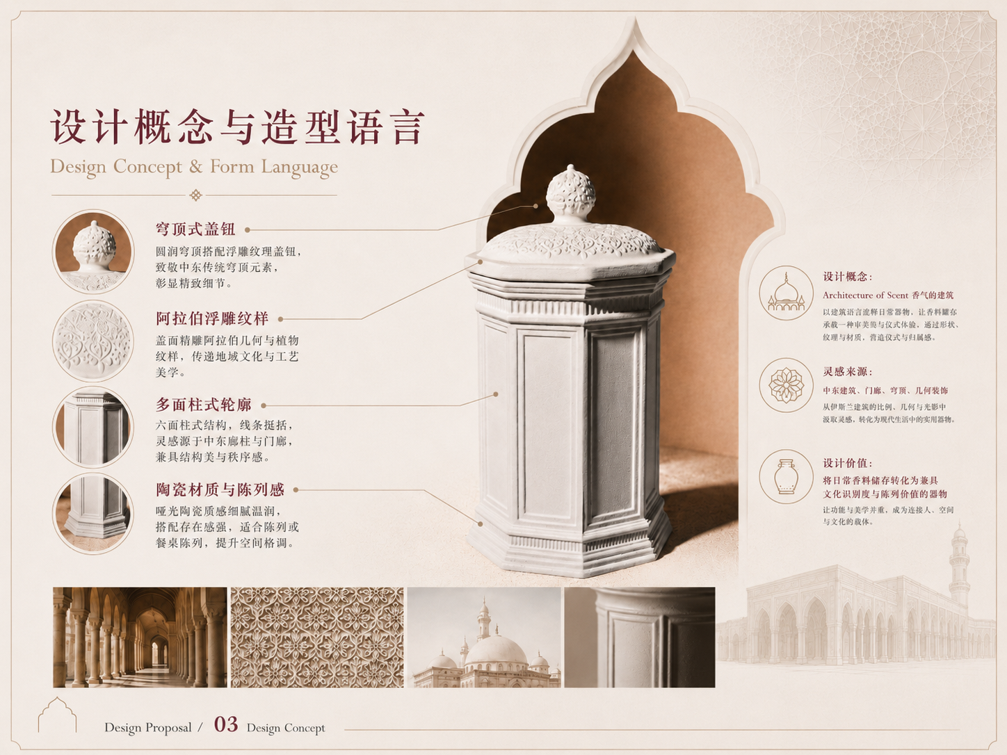 Ceramic Design/Spice Storage Tank/Middle Eastern Architectural Spirit，