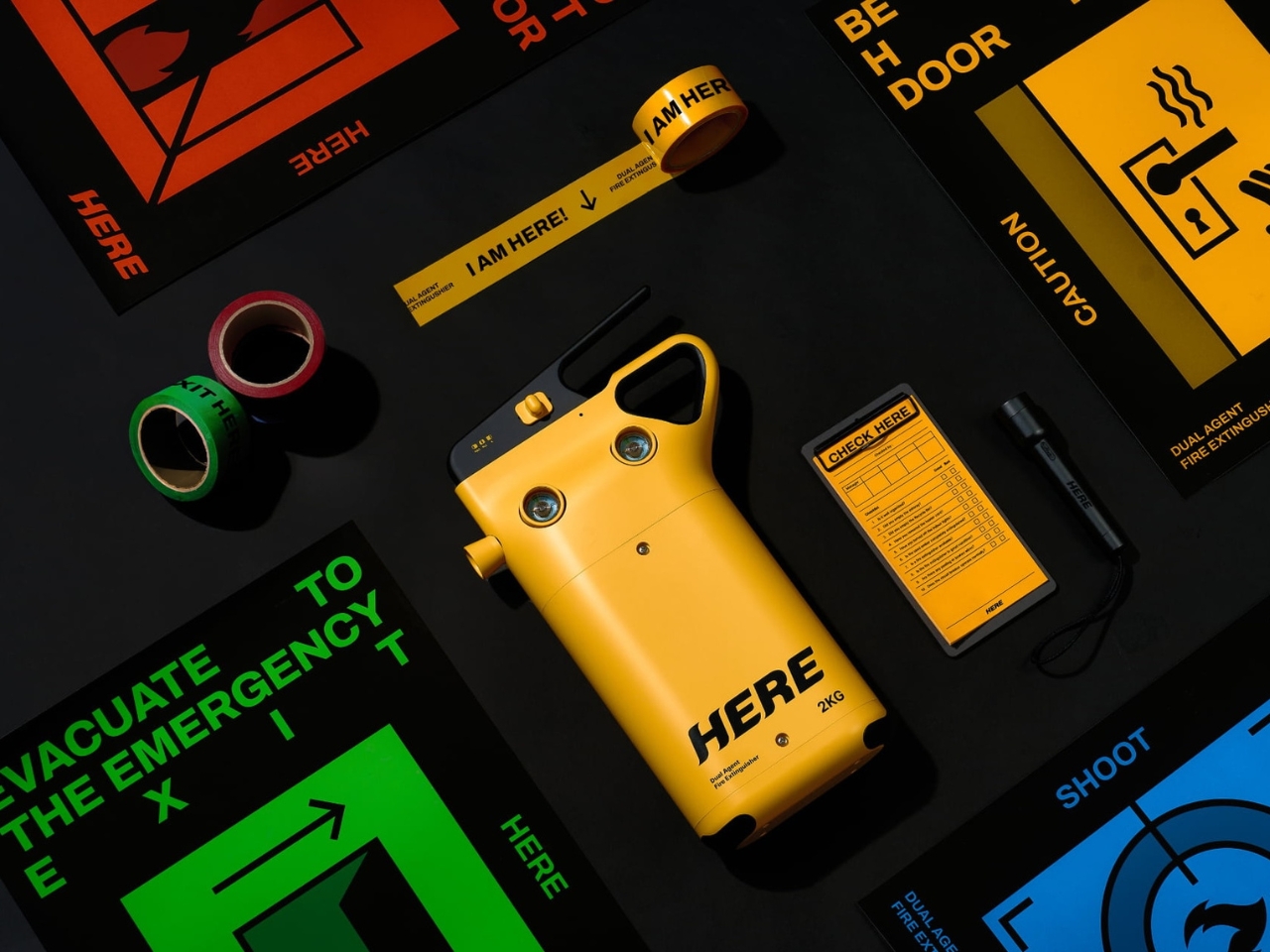 HERE，Fire Extinguisher，conceptual design，originality，