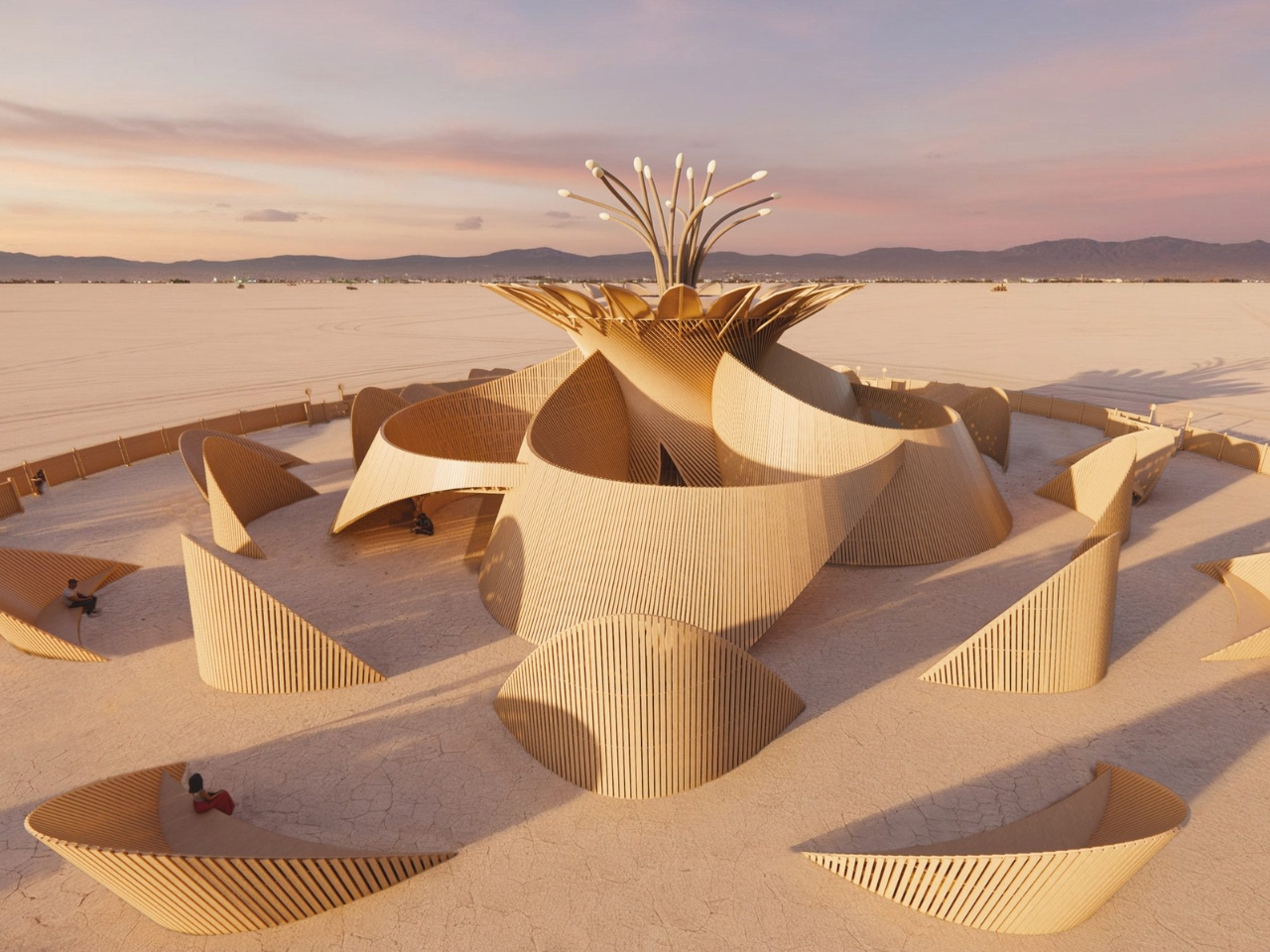 Installation art，Burning man day，Temporary Buildings，Queen of the Night，
