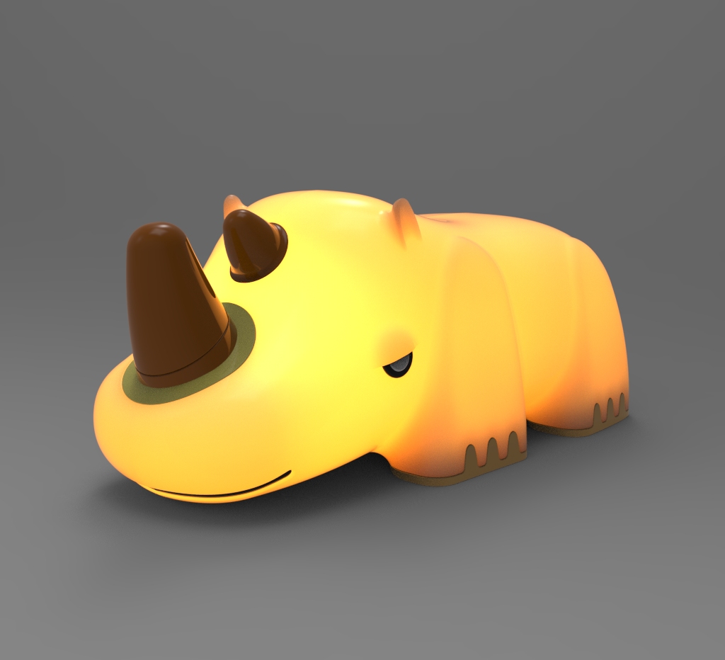 Night light，rhinoceros，